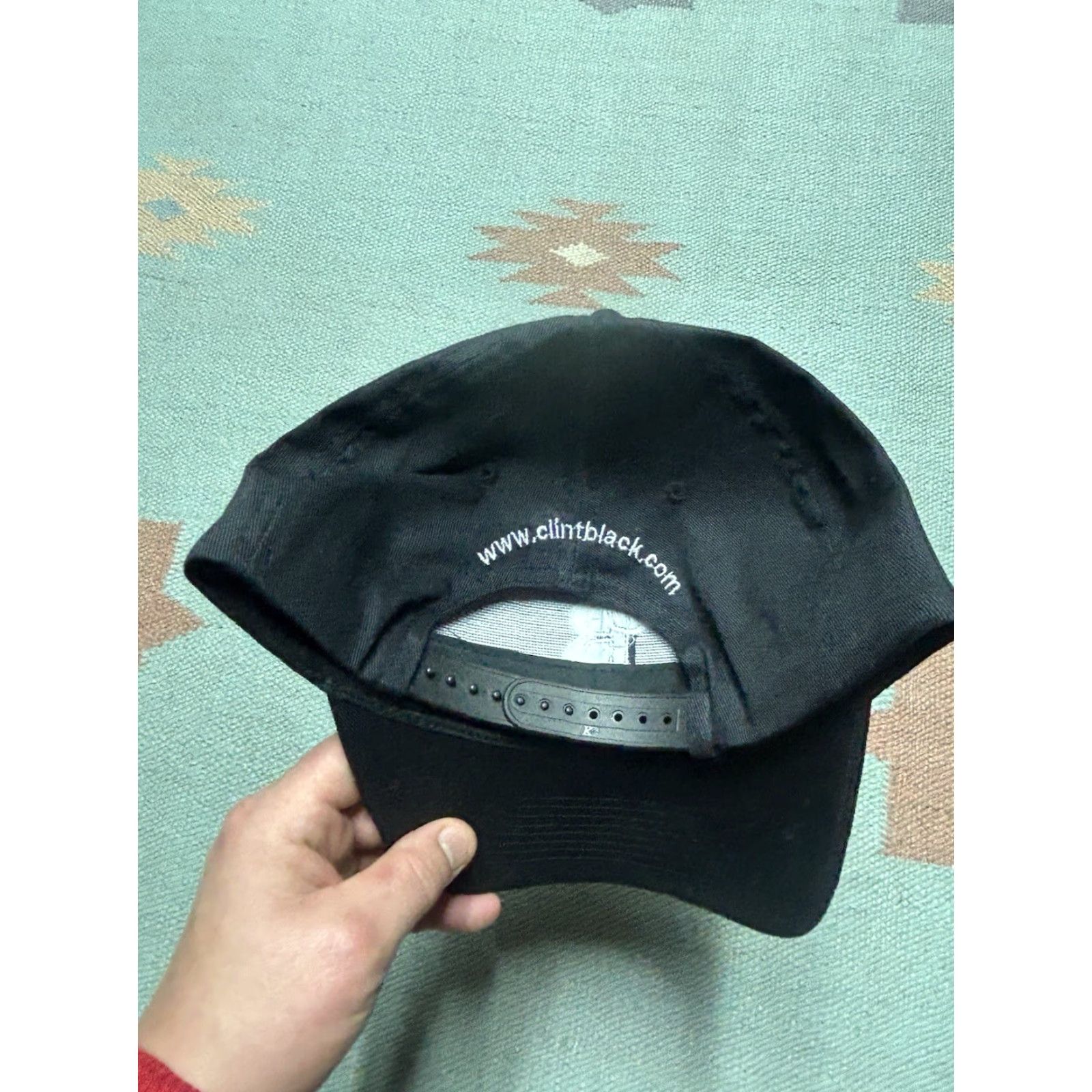 Logo 7 VINTAGE SnapBack Hat Clint Black CB Logo Country Music Adjustable Men Black Cap Hat Size ONE SIZE - 4 Thumbnail