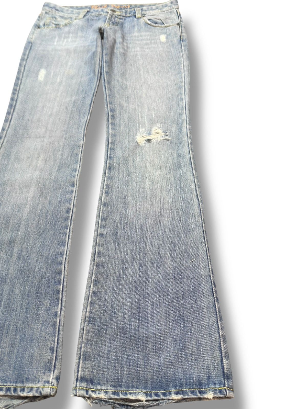 Tornado Mart Vintage Flash Report Flare Faded Distressed Denim Size US 33 - 4 Thumbnail