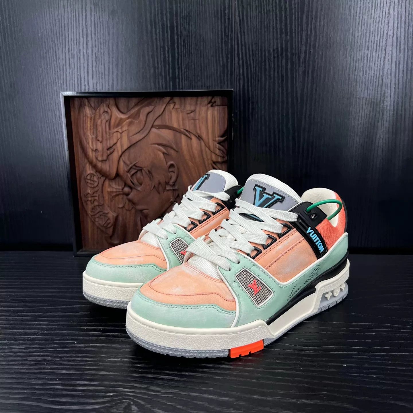 Louis Vuitton LV Trainer Pink Green Black 36 Size US 5.5 / IT 35.5 - 1 Thumbnail
