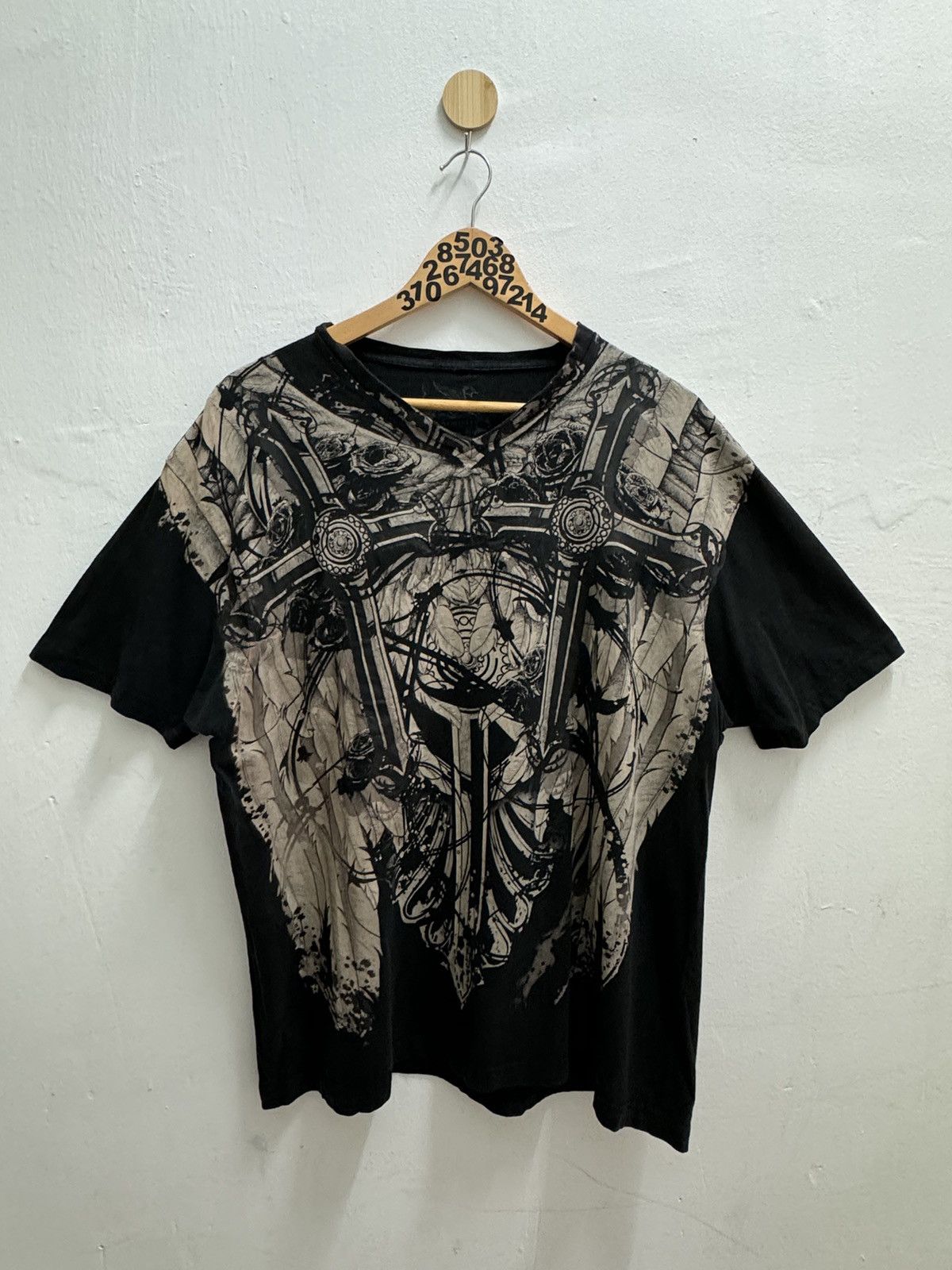 Affliction Raw State Brand Art Chemistry Sword Cross Retribution Size US L / EU 52-54 / 3 - 1 Thumbnail