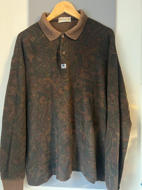 Burberry 90s Burberry Floral Paisley Long Sleeve Polo Size Large Size US L / EU 52-54 / 3 - 3 Thumbnail