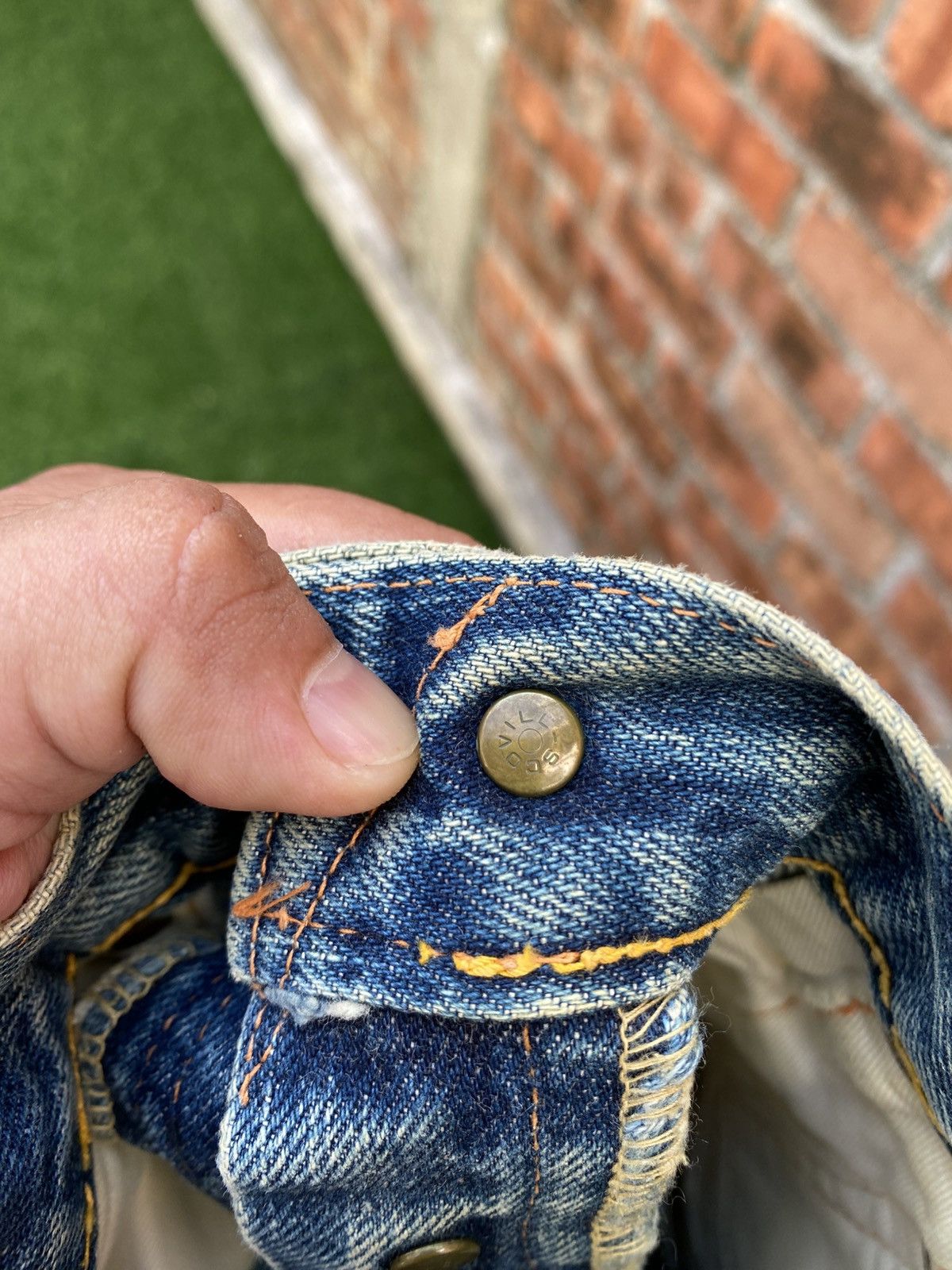 Japanese Brand W29x32.5 Vintage evis redline distressed made in JAPAN Size US 29 - 9 Thumbnail