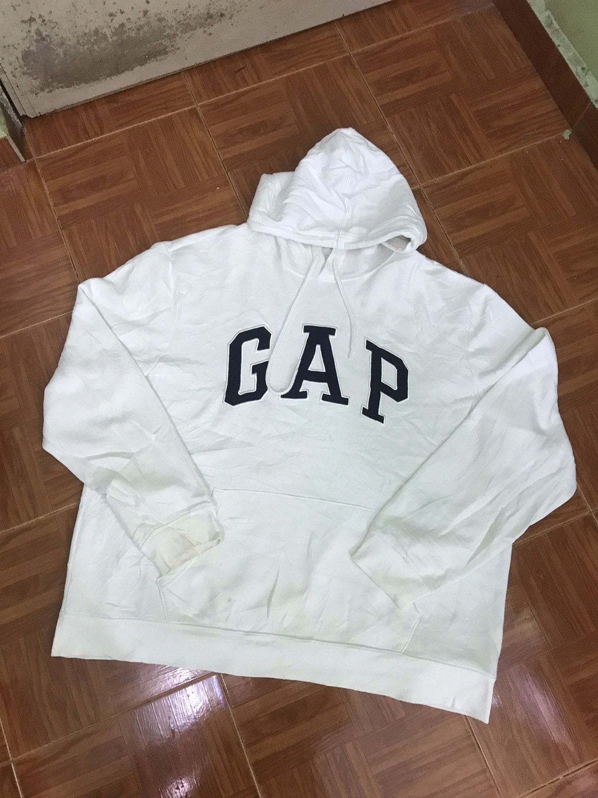 image of Sweatshirt Gap Hoodie Big Logo in White, Men's (Size XL)