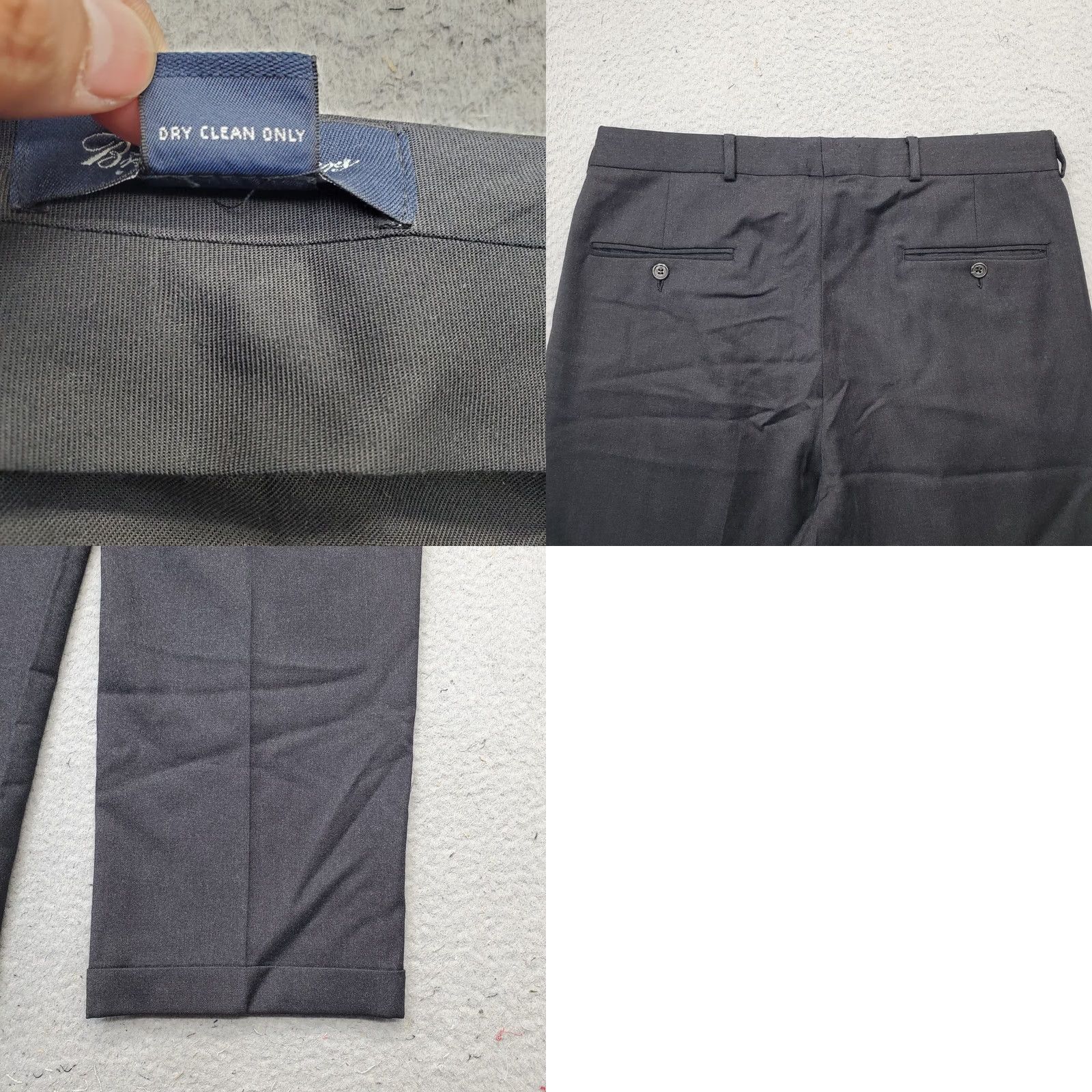 Brooks Brothers Brooks Brothers Men's 34 Gray Wool Comfort Stretch Pleated Cuffed Pants Made USA Size US 34 / EU 50 - 8 Thumbnail