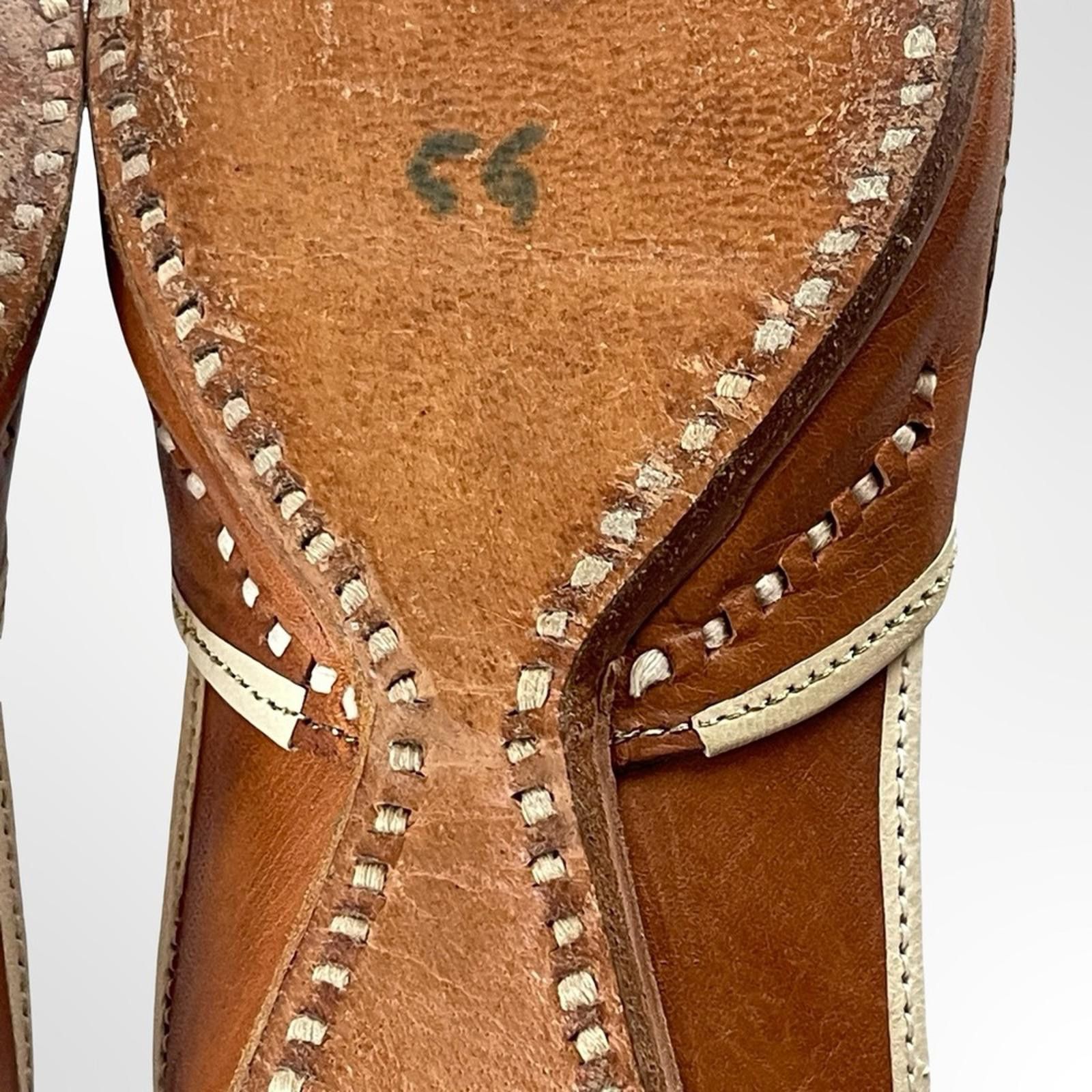 Handmade Handmade in Morocco Elegant Brown and Cream Women's shoes Size US 9 / IT 39 - 7 Thumbnail