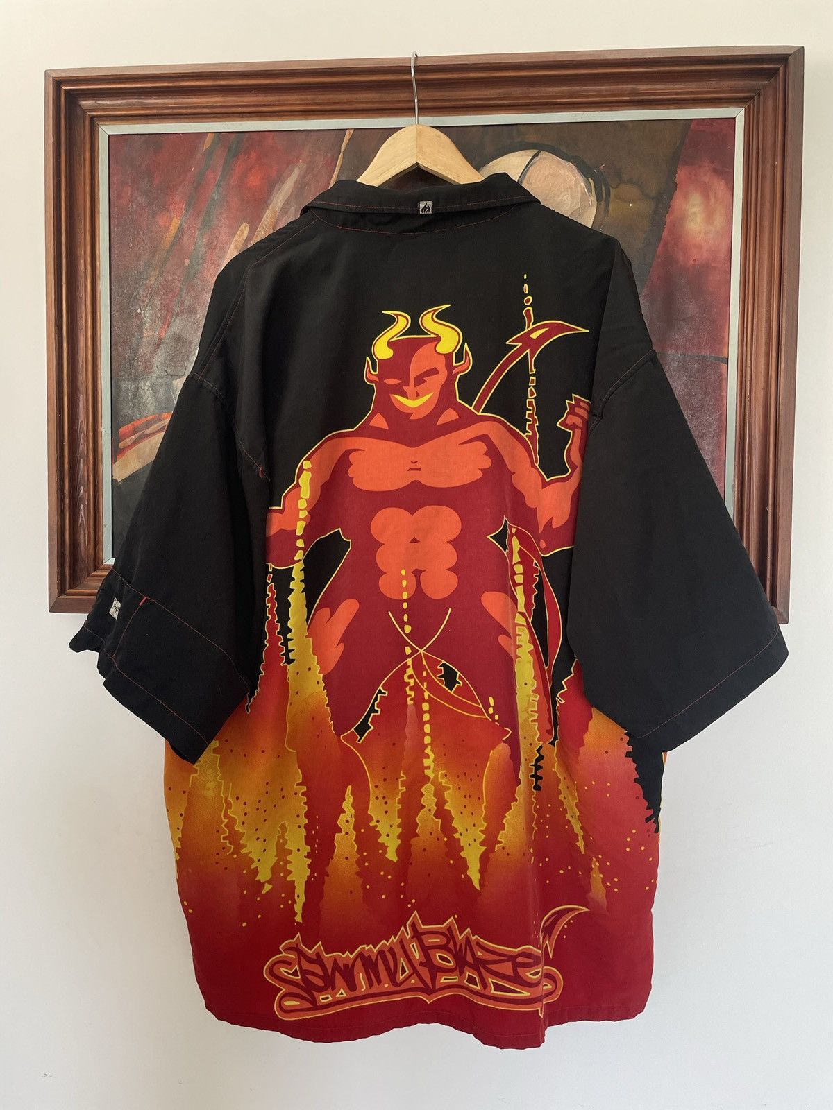 Wu-Tang Clan Vintage Johny Blaze Anime Devil Rap Oversize Button Shirt Size US XL / EU 56 / 4 - 1 Thumbnail