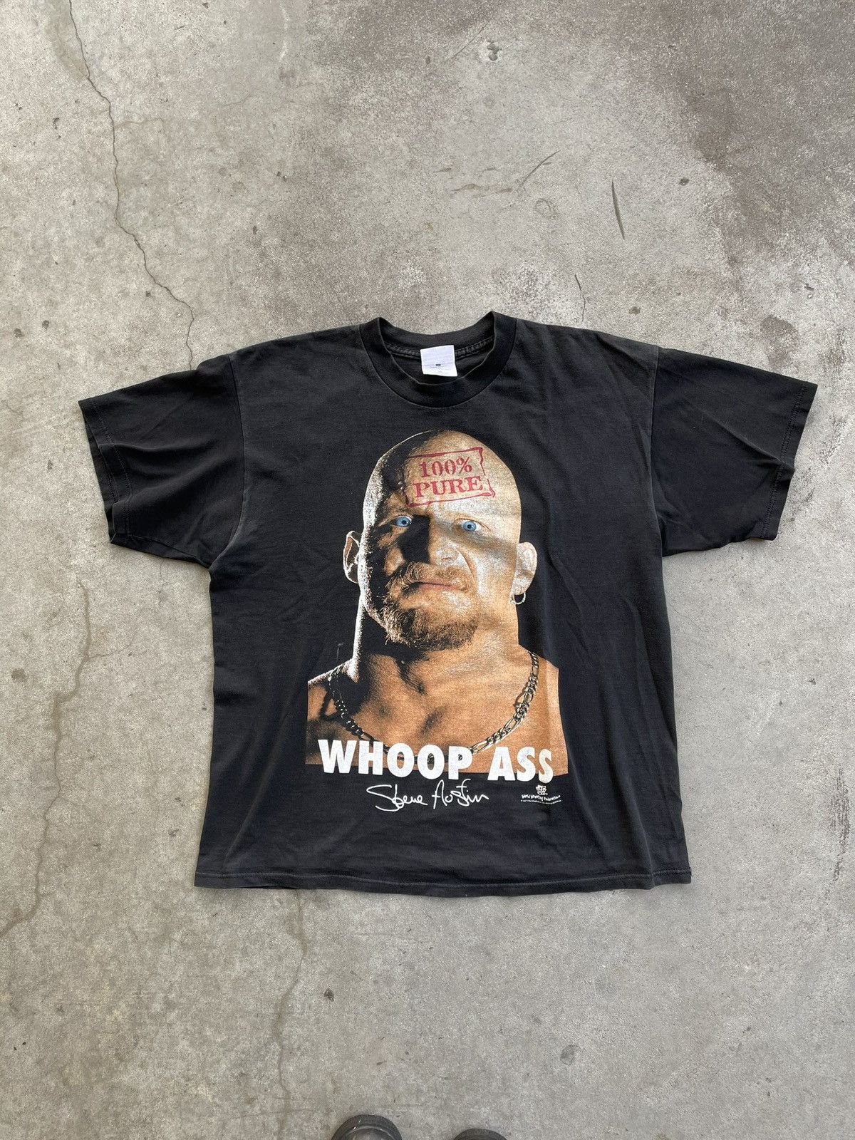 Vintage 1998 WWF Stone Cold Steve Austin Whoop Ass T-Shirt