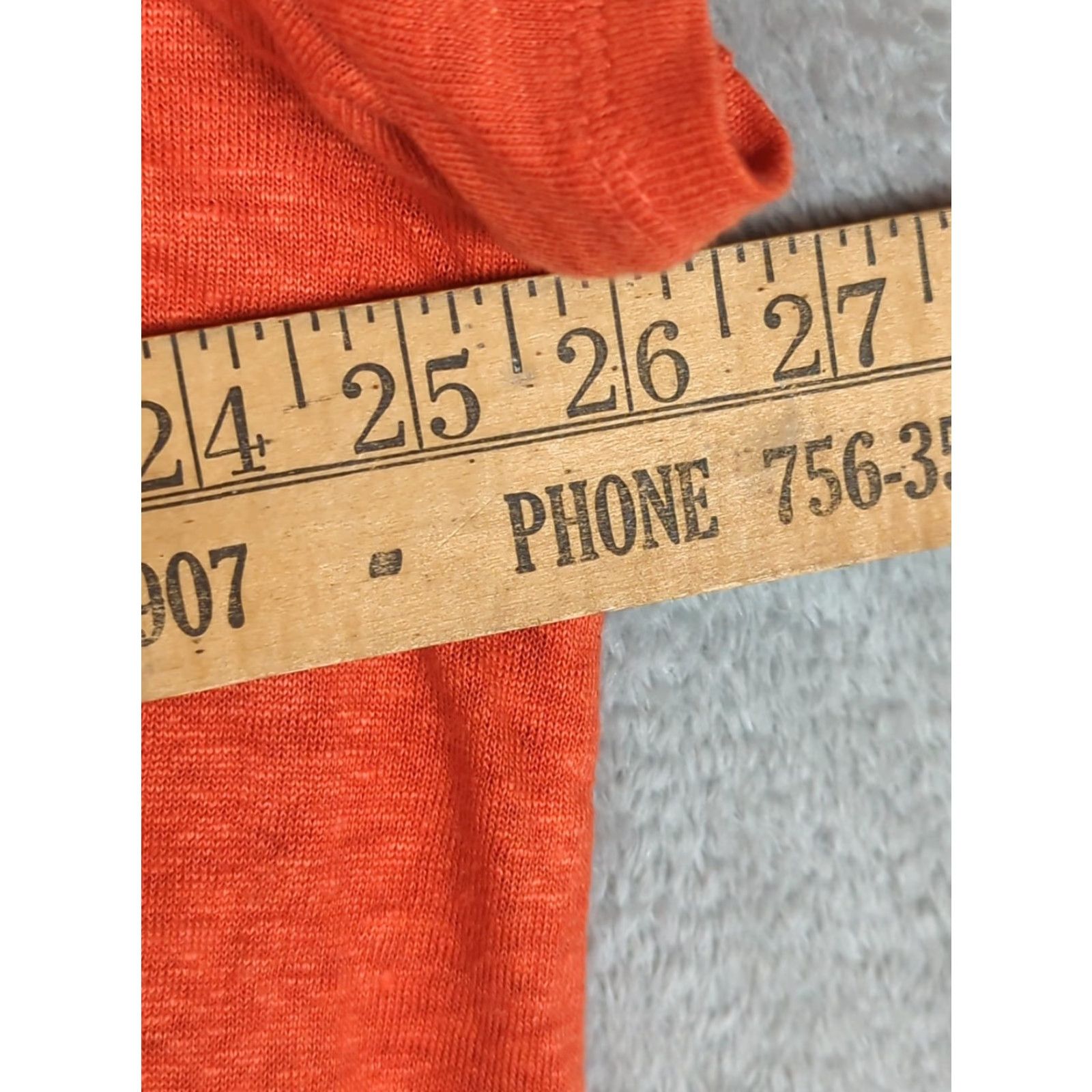 Vintage Sigrid Olsen T-Shirt Orange 100% Linen V-Neck Short Sleeve Plus 2X Womens Top, All Seasons, Casual, Travel, Relaxed Fit Size XXL / US 16-18 / IT 52-54 - 5 Thumbnail