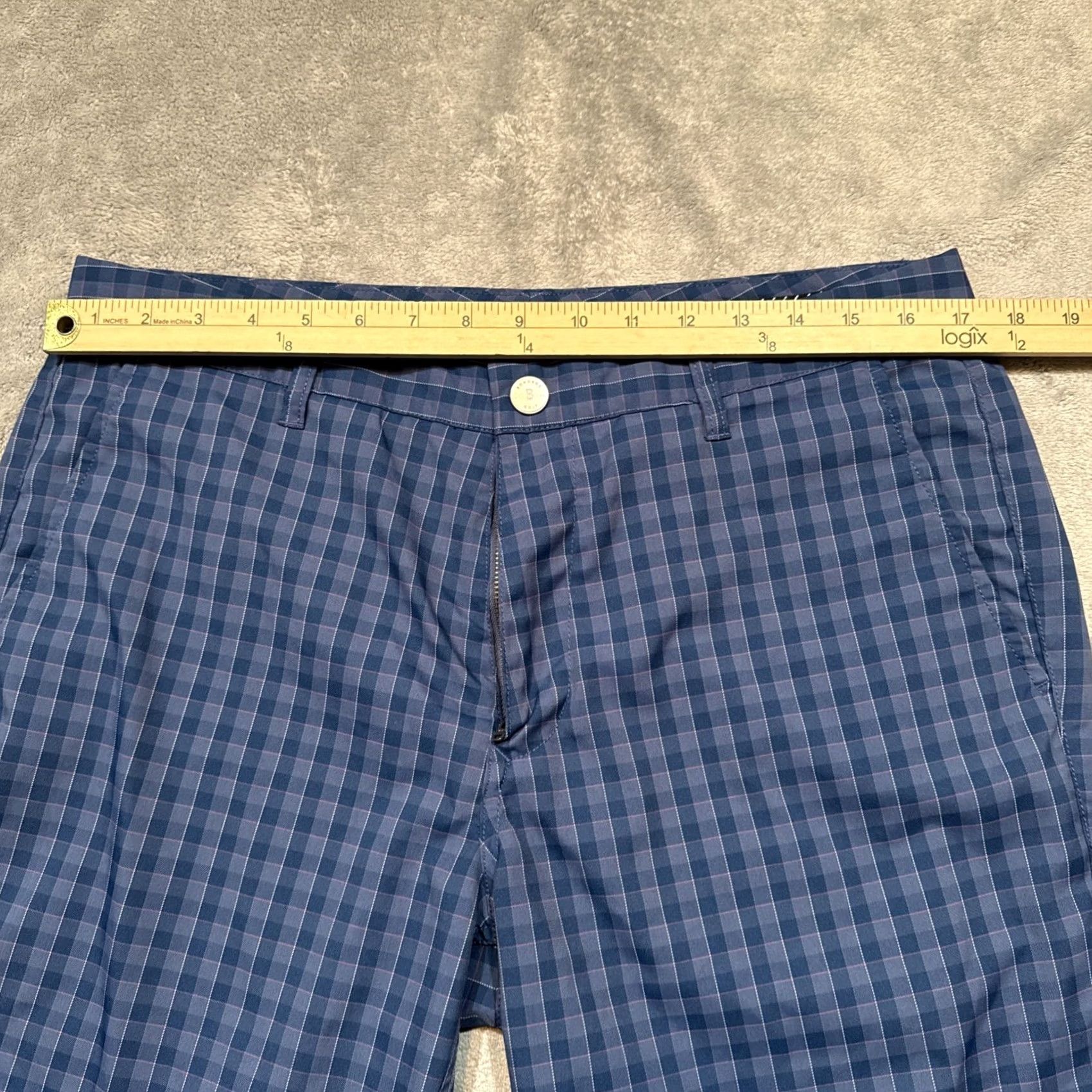 Bonobos Bonobos Highland Tour Golf Shorts Mens 34 Blue Plaid 10” Golf Performance Chino with Flat Front Inseam 10in Mid Rise Adjustable Everyday Wear Mens Size US 34 / EU 50 - 3 Thumbnail
