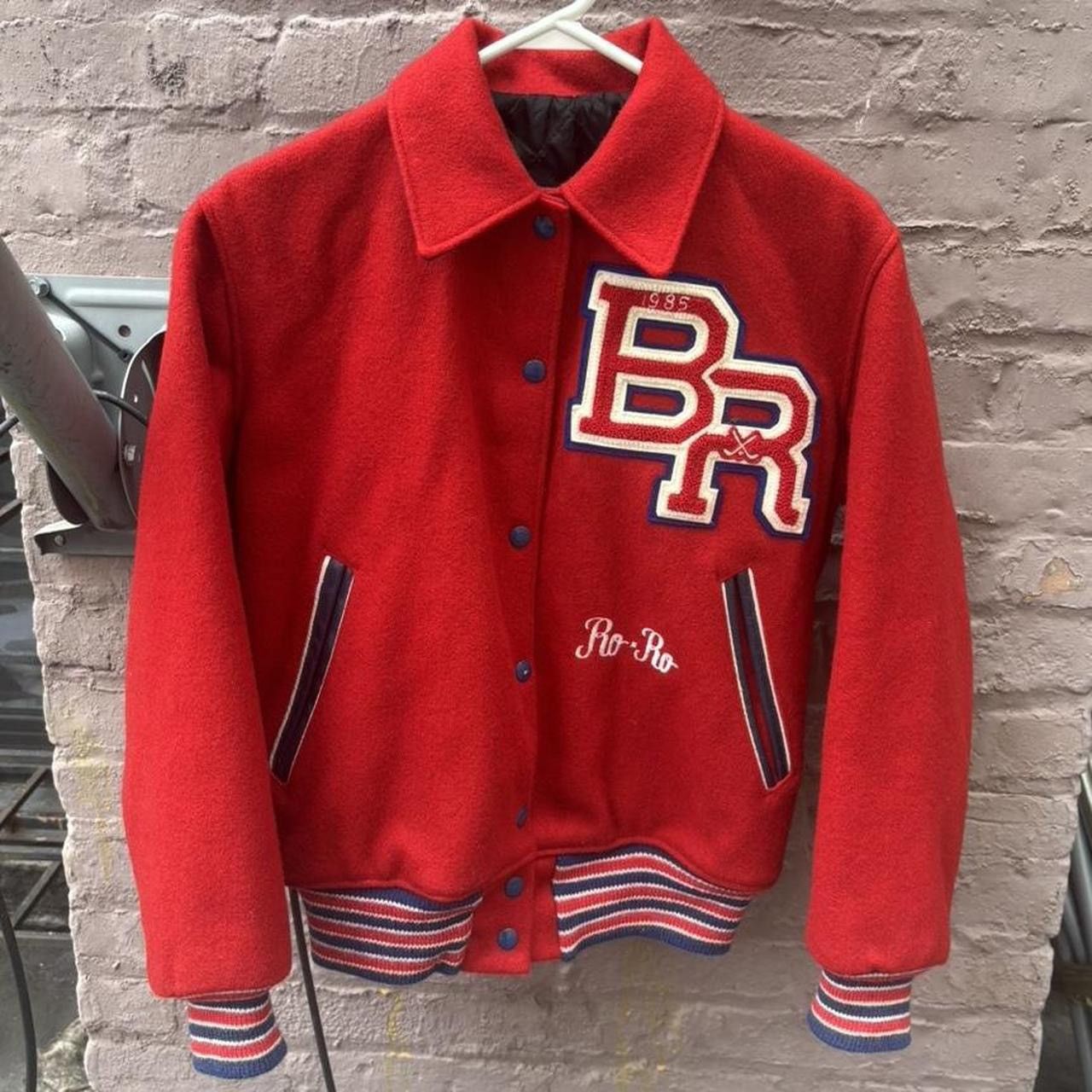 Vintage Vintage 80s Red “BR” letterman jacket Wool Varsity Jacket Size US S / EU 44-46 / 1 - 1 Thumbnail