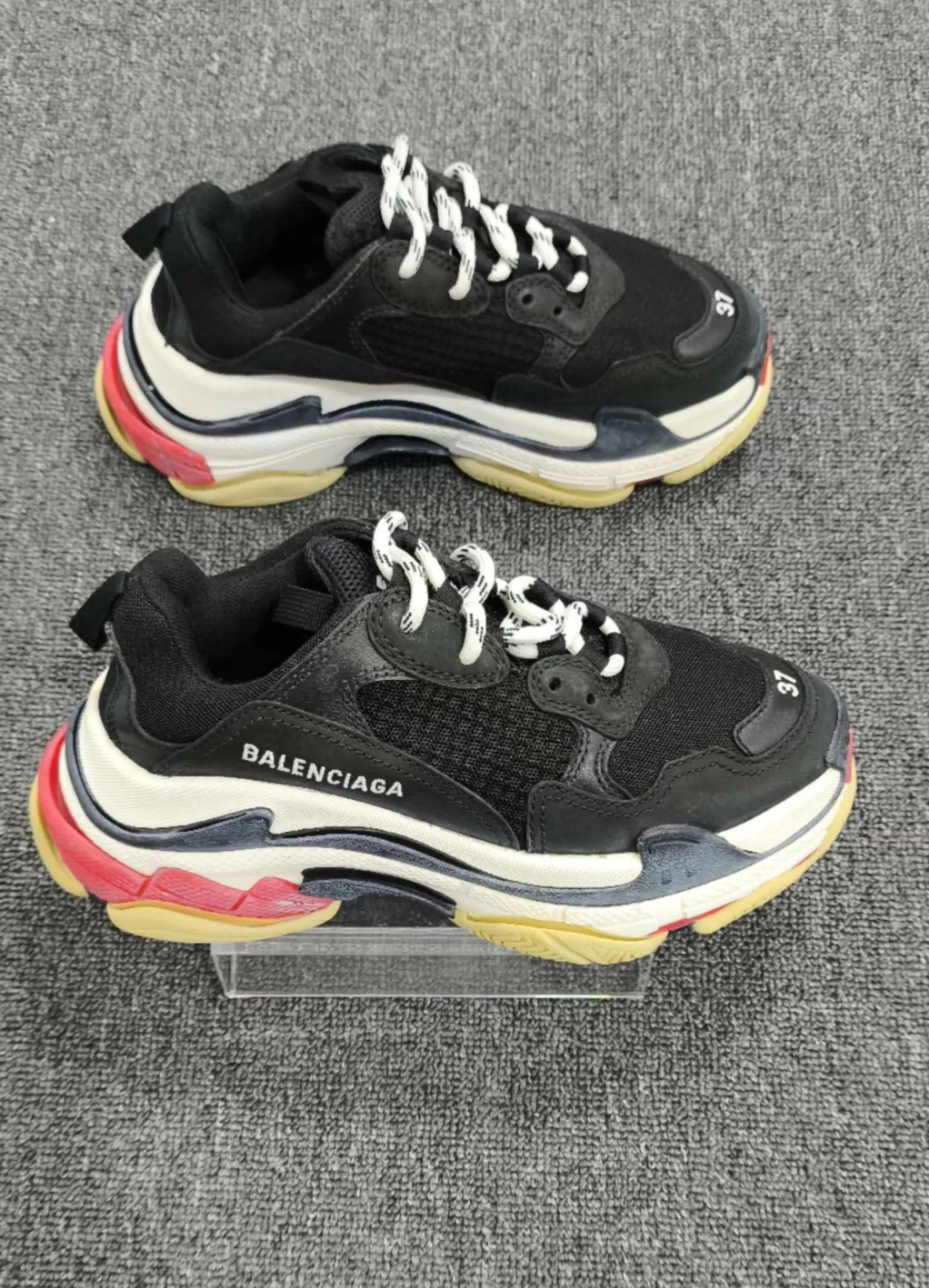Balenciaga Balenciaga Women's Black Red Dad Sneakers 37 Size US 7 / IT 37 - 4 Thumbnail