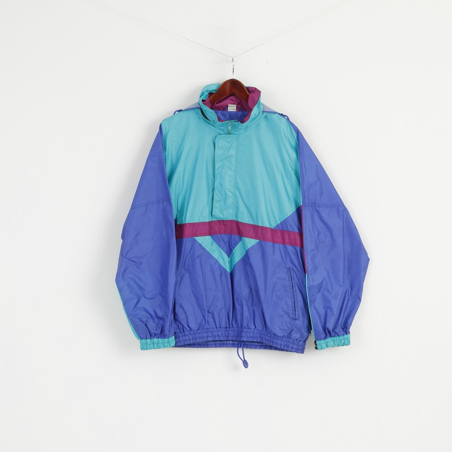Vintage ACCI Men L Rain Jacket Green Shiny Nylon 0849 Size US L / EU 52-54 / 3 - 2 Thumbnail