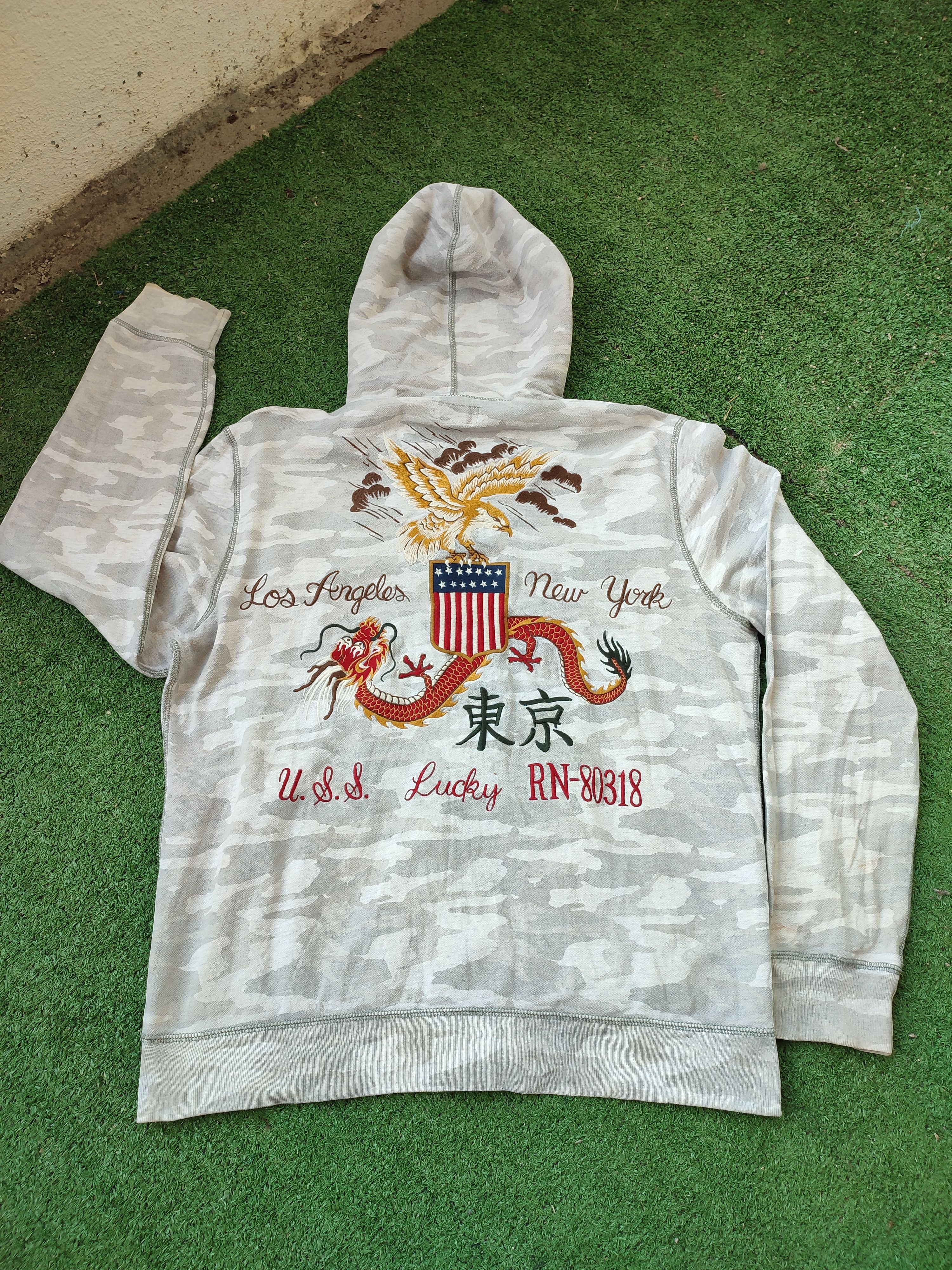 Japanese Brand RARE SUKAJAN DRAGON EMBROIDERY VINTAGE HOODIE Size US L / EU 52-54 / 3 - 1 Thumbnail
