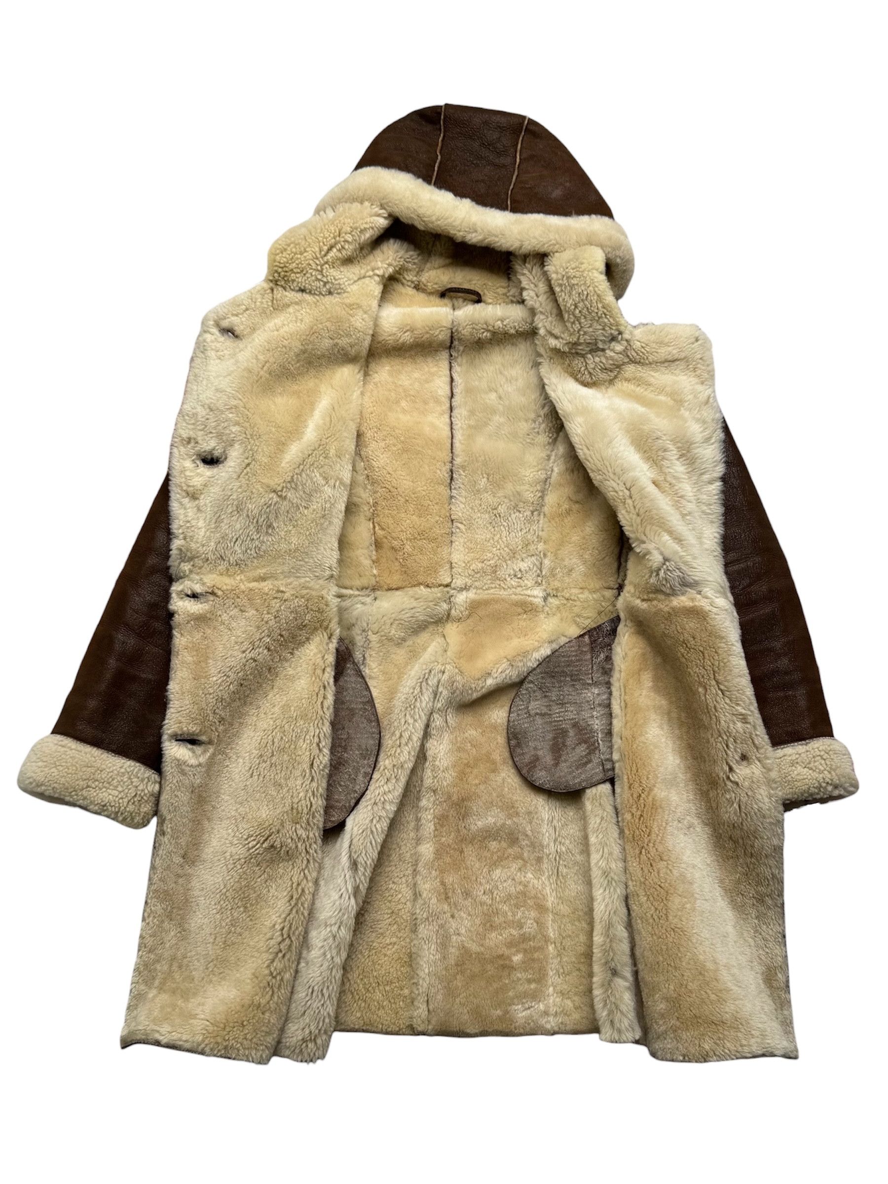 Vintage Real Sheepskin Hooded Coat From The 90's(V366) Size S / US 4 / IT 40 - 5 Thumbnail