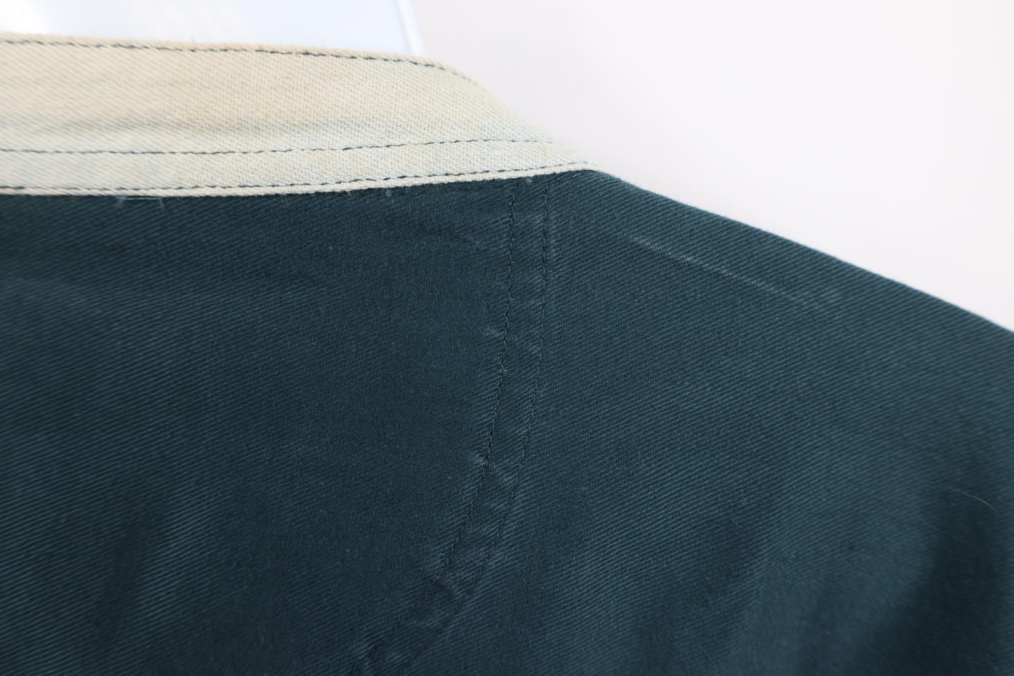 Vintage Vintage 90s Streetwear Denim Band Collar Button Shirt Green Size US M / EU 48-50 / 2 - 13 Thumbnail