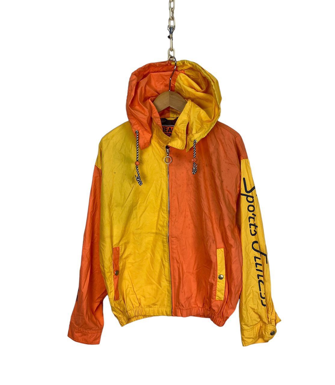 image of Vintage Multicolor Zipper Hoodie Jacket By Beach, Men's (Size Large)