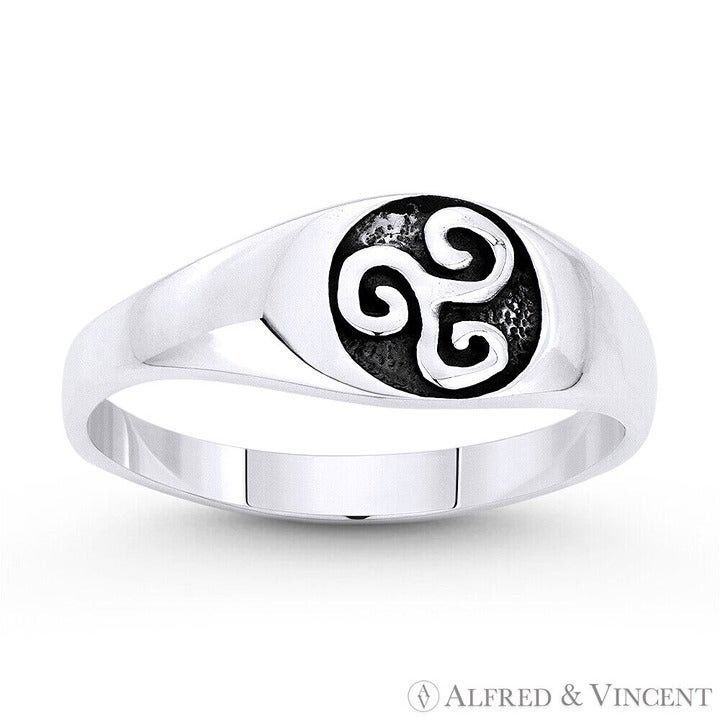 Other Celtic Triskelion Triple Spiral Charm Ring Sterling Silver Size ONE SIZE - 1 Preview