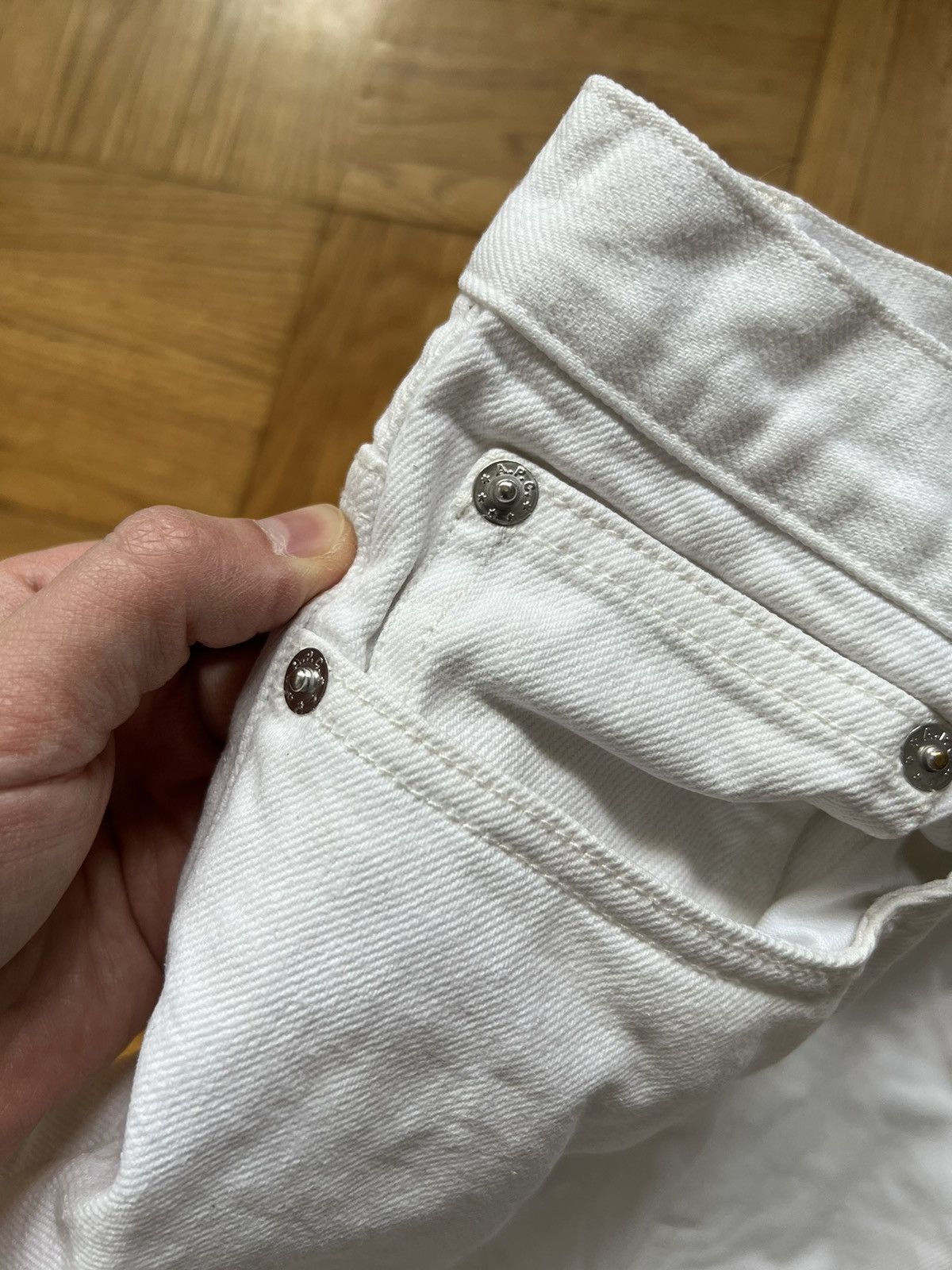 A.P.C. Pants A.P.C. Jean Martin Cotton White Size 26" / US 2 / IT 38 - 4 Thumbnail