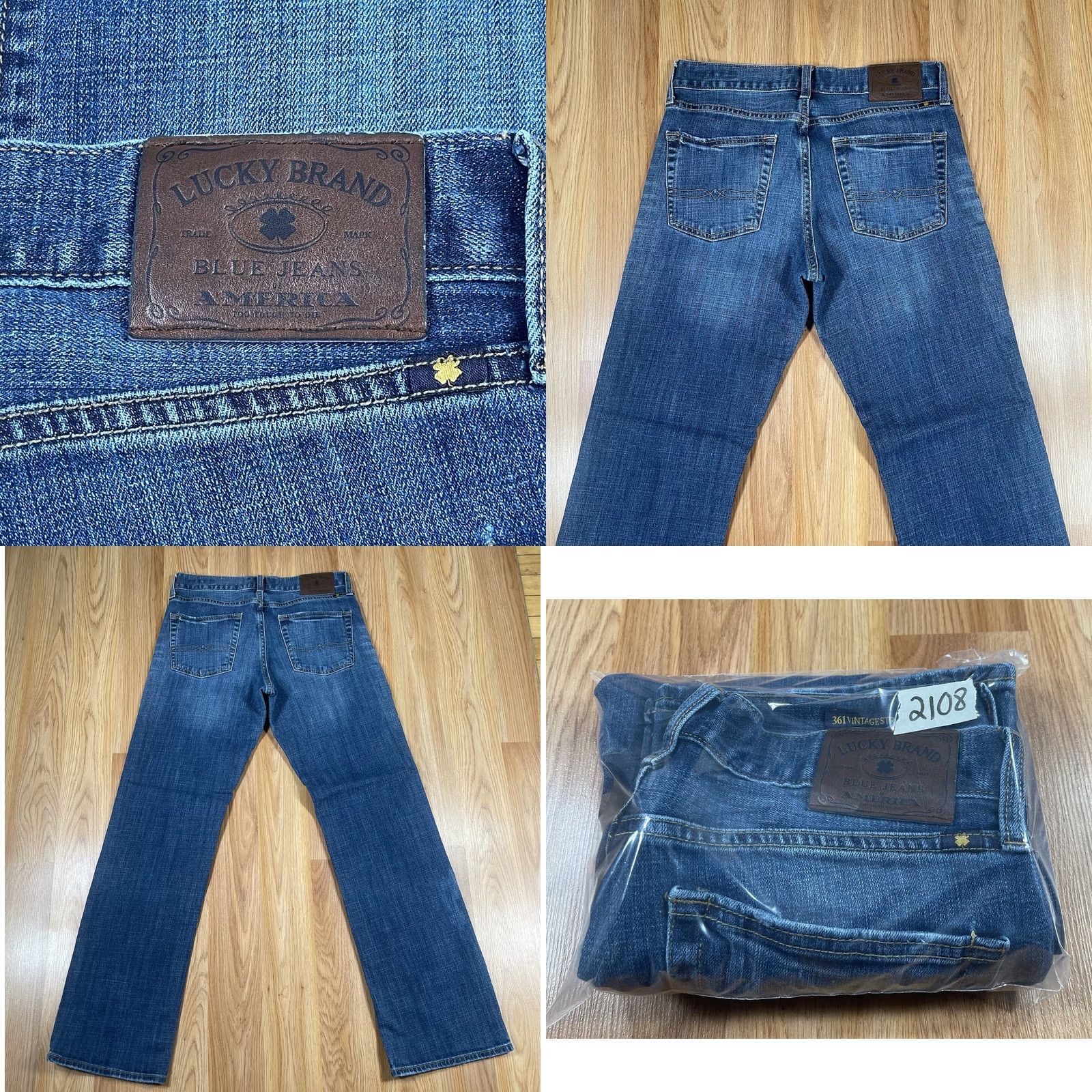Lucky Brand Lucky Brand Jeans Mens 30Wx32L 361 Vintage Straight Fit Stretch Blue Denim Pants Size US 30 / EU 46 - 10 Thumbnail