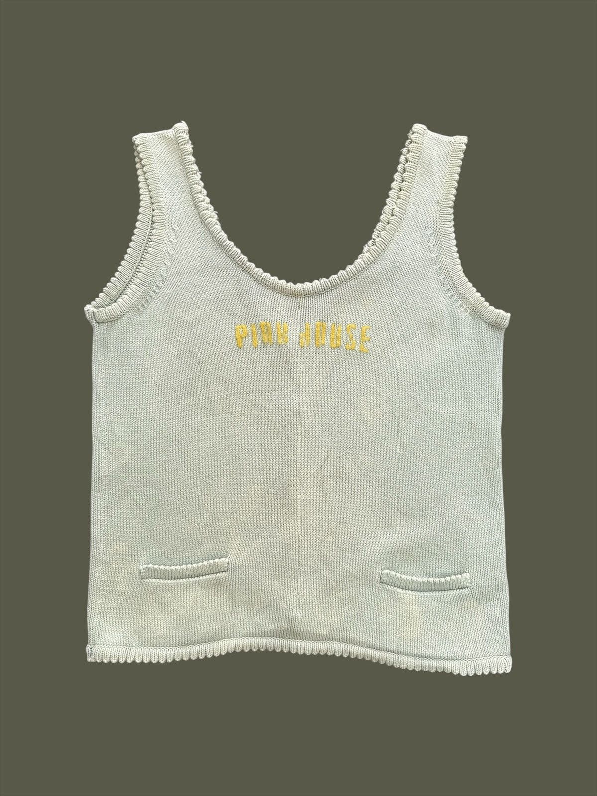 Pink House Vintage Rare PINK HOUSE Knitted Tank Top Back Button Size M / US 6-8 / IT 42-44 - 1 Thumbnail