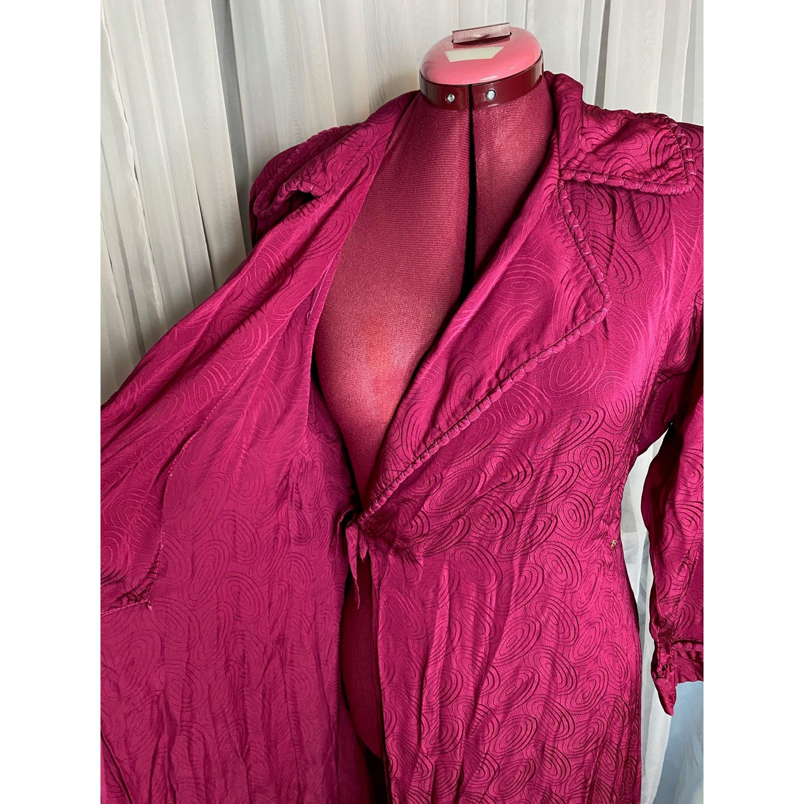 Vintage styled by Kamore dressing gown Wrap dress 1940s Size S / US 4 / IT 40 - 6 Thumbnail