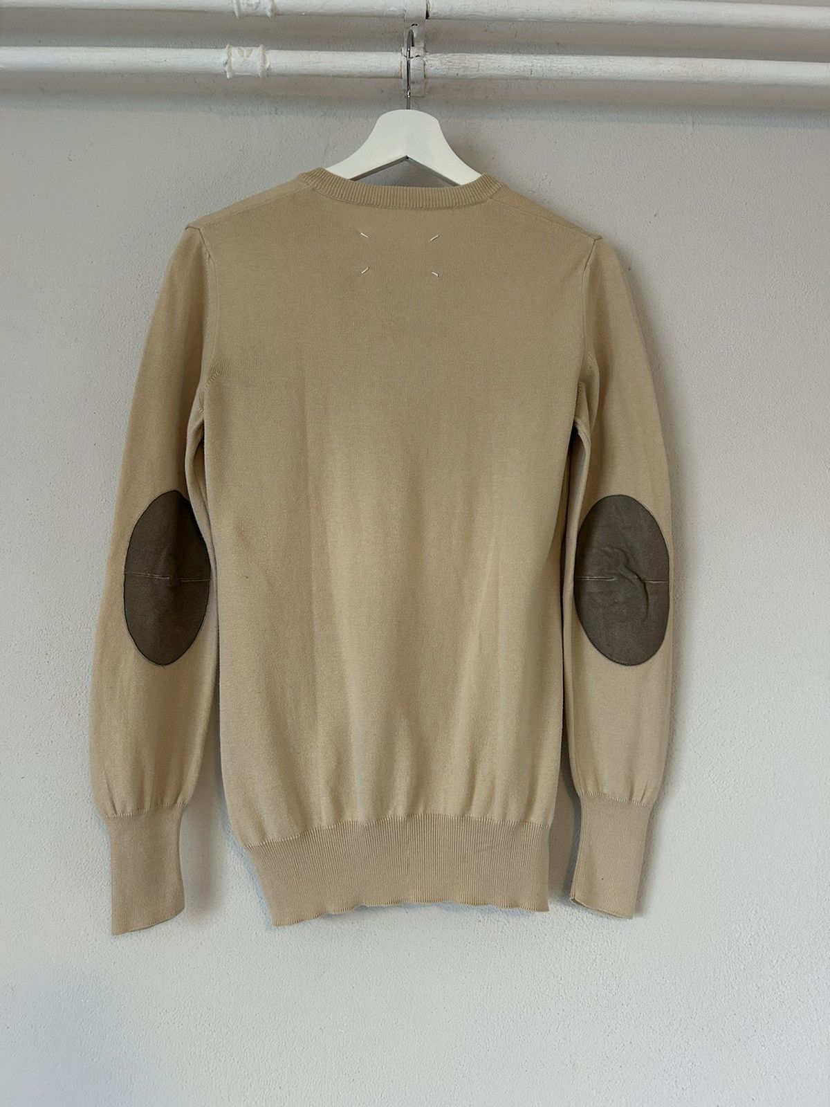 Maison Margiela Cotton Sweater with Suede Elbow Patches Size US S / EU 44-46 / 1 - 5 Thumbnail