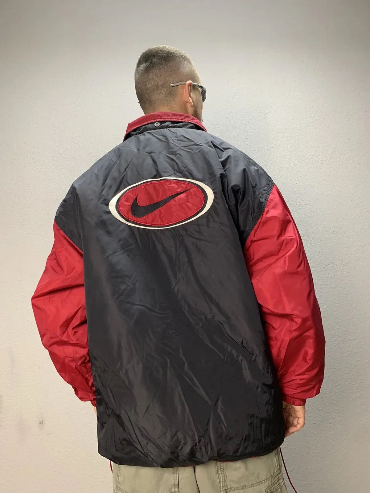 Nike × Vintage Vintage Y2K Nike Down Jacket Puffer 90s Swoosh Black Nike Size US XL / EU 56 / 4 - 12 Thumbnail
