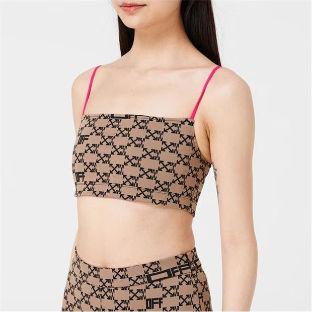 Off-White o1g2r1mq1224 Monogram Crop Top in Brown & Black Size XL / US 12-14 / IT 48-50 - 4 Thumbnail