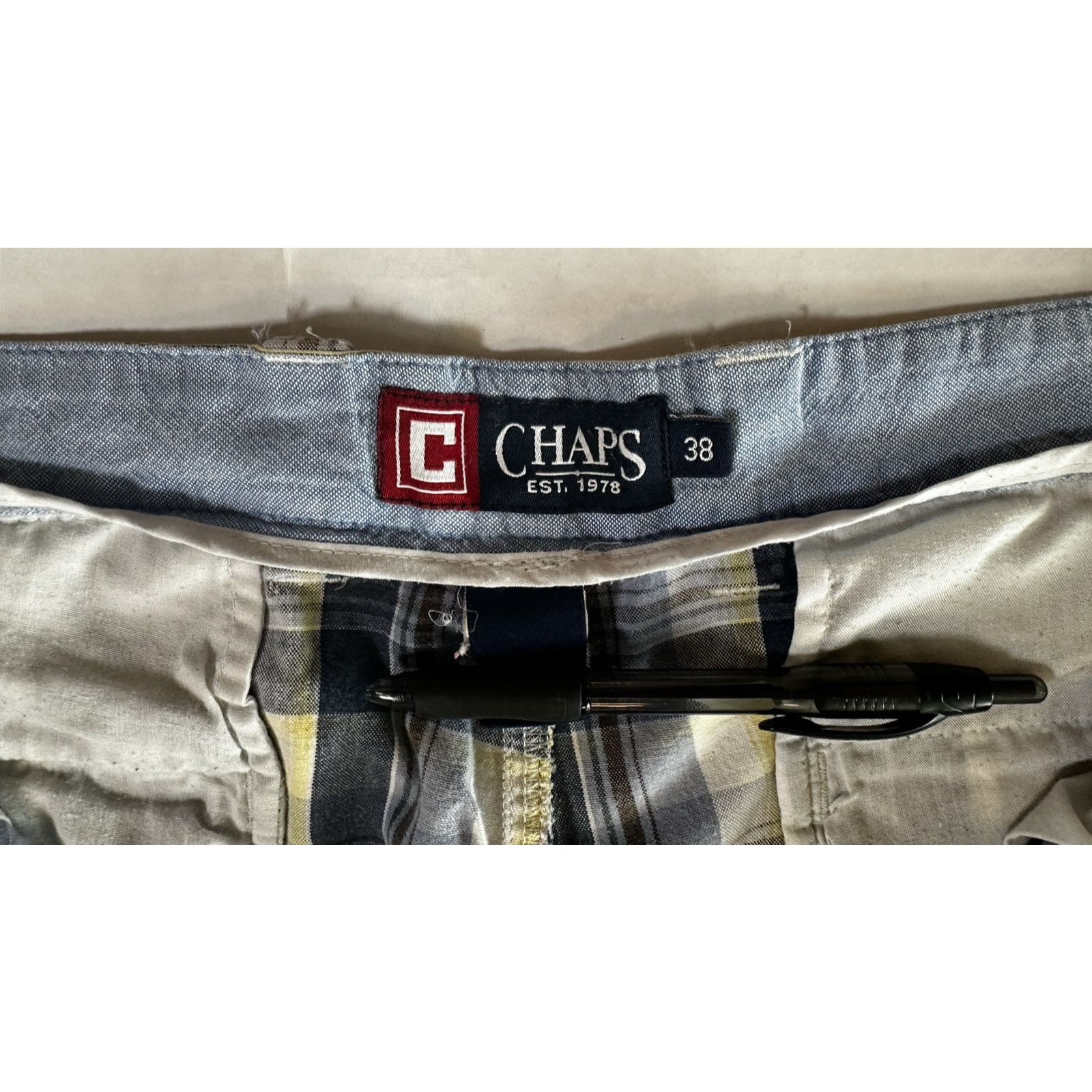Chaps Chaps Ralph Lauren Chino Plaid Shorts Sz38 Blue/YellowPreppy Size US 38 / EU 54 - 4 Thumbnail