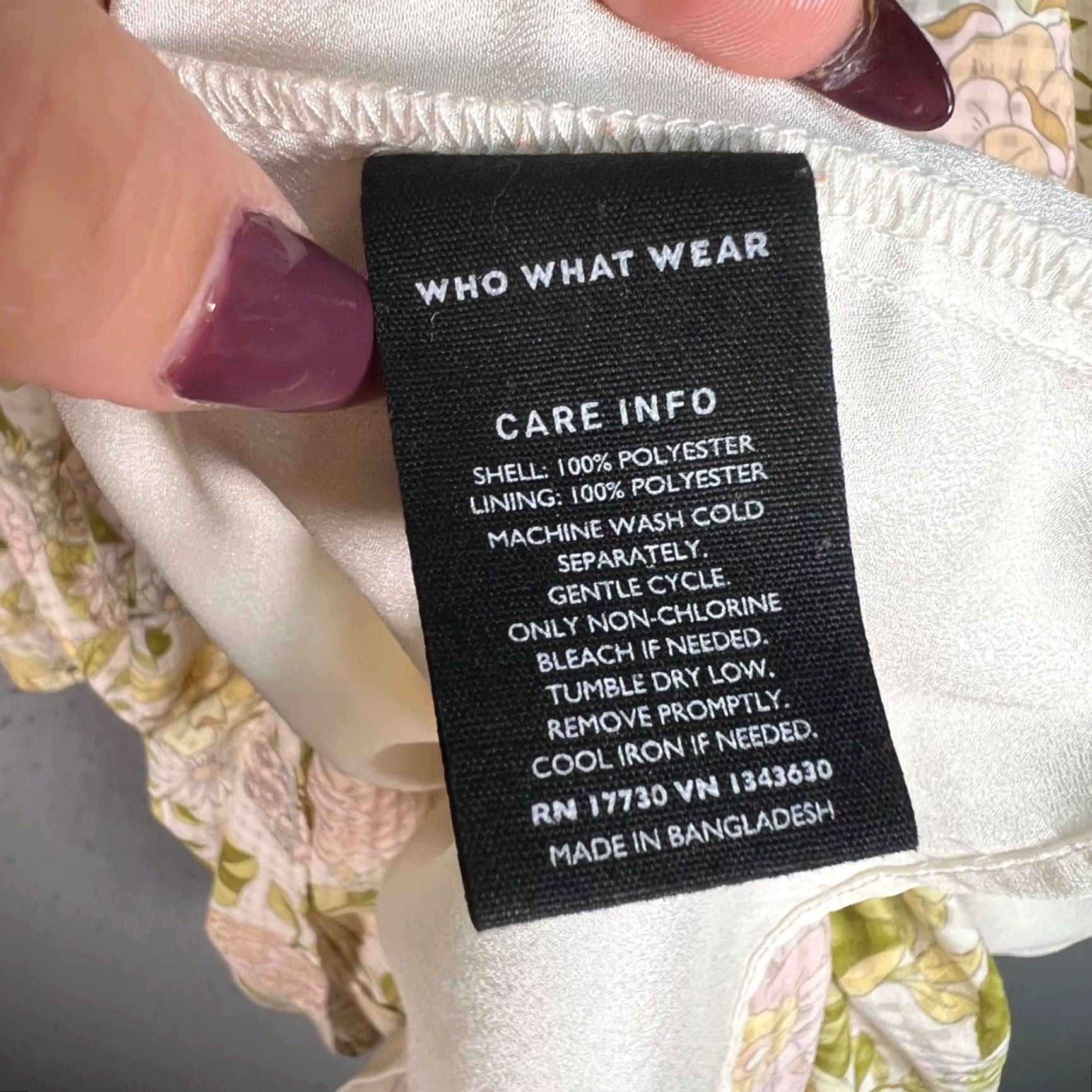 Pinko WHO WHAT WEAR Dress Womens XS Floral Long Sleeve Square Neck Pullover Pink Green Pastel Maxi Short Vintage Size XS / US 0-2 / IT 36-38 - 4 Thumbnail