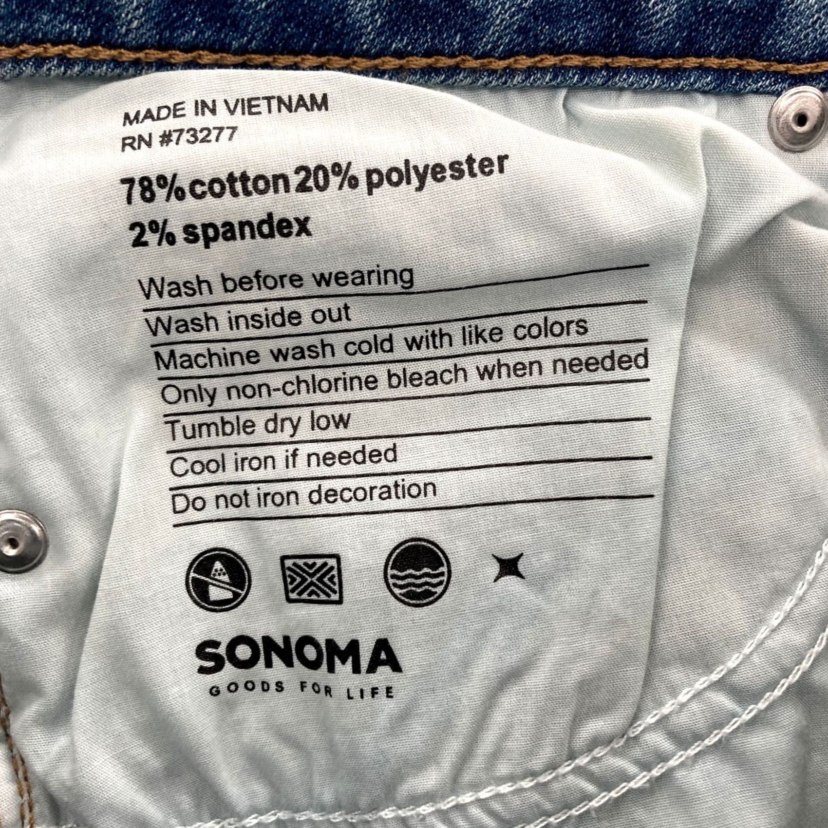 Denime Sonoma Jeans Women's 14 Blue Stretch Denim Distressed Mid Rise Skinny Supersoft Denim Jeans Size 36" / US 14 / IT 50 - 6 Thumbnail