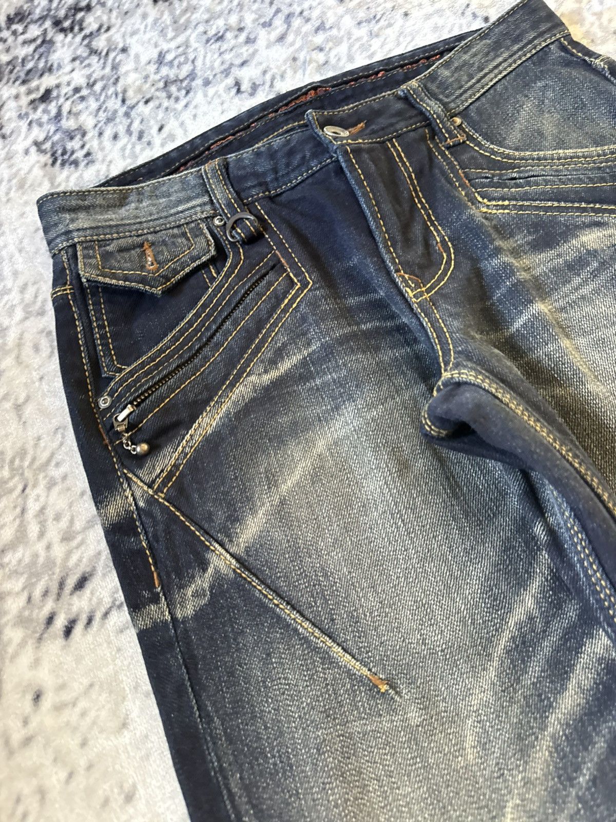 Nicole Club Nicole Club Japan Mud Wash Contrast Stitch Flare Jeans Rare Size US 29 - 6 Thumbnail