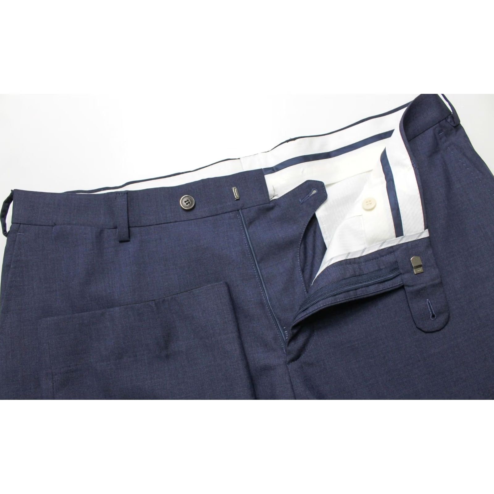 Suitsupply Suitsupply Sono Slim Fit Trousers Men's UK 42 / W37 Blue Pure Wool Super 120's Size US 42 / EU 58 - 4 Thumbnail