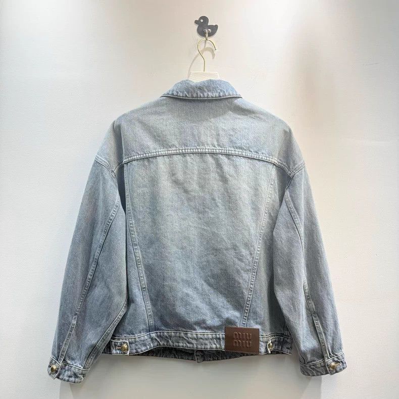Prada Miu Miu Denim Jacket with Logo Embroidery -2505 Size US M / EU 48-50 / 2 - 4 Thumbnail