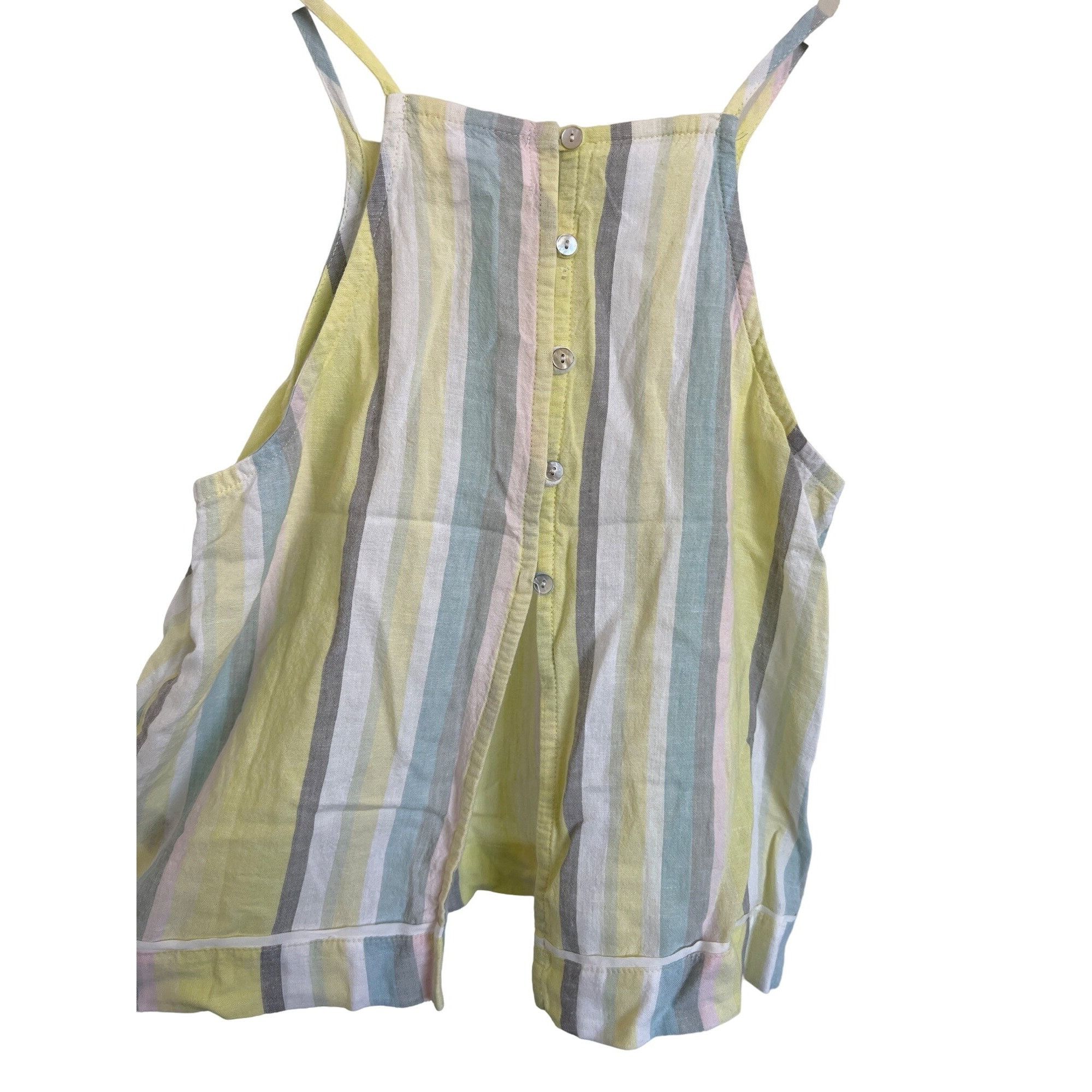 Other Cloth & Stone Striped Button Back Tank Top Size XS / US 0-2 / IT 36-38 - 8 Thumbnail