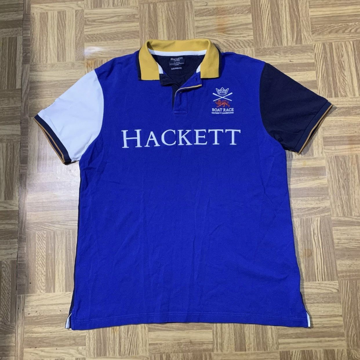 Hackett Hackett London Polo Big Logo Oxford Boat Race Size XL Blue Size US XL / EU 56 / 4 - 5 Thumbnail