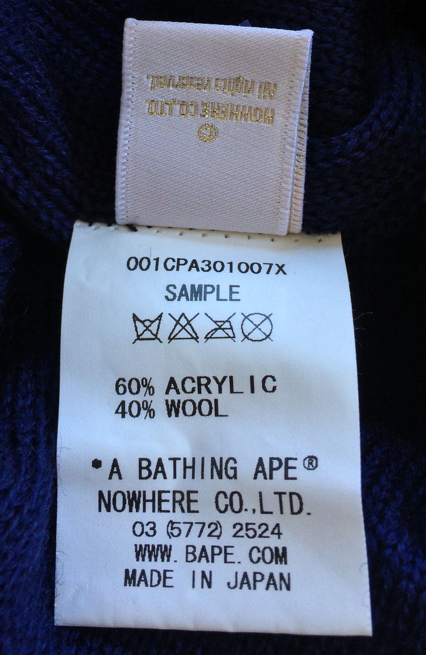Bape OG Bape Embroidered Logo Sample Beanie Size ONE SIZE - 4 Thumbnail