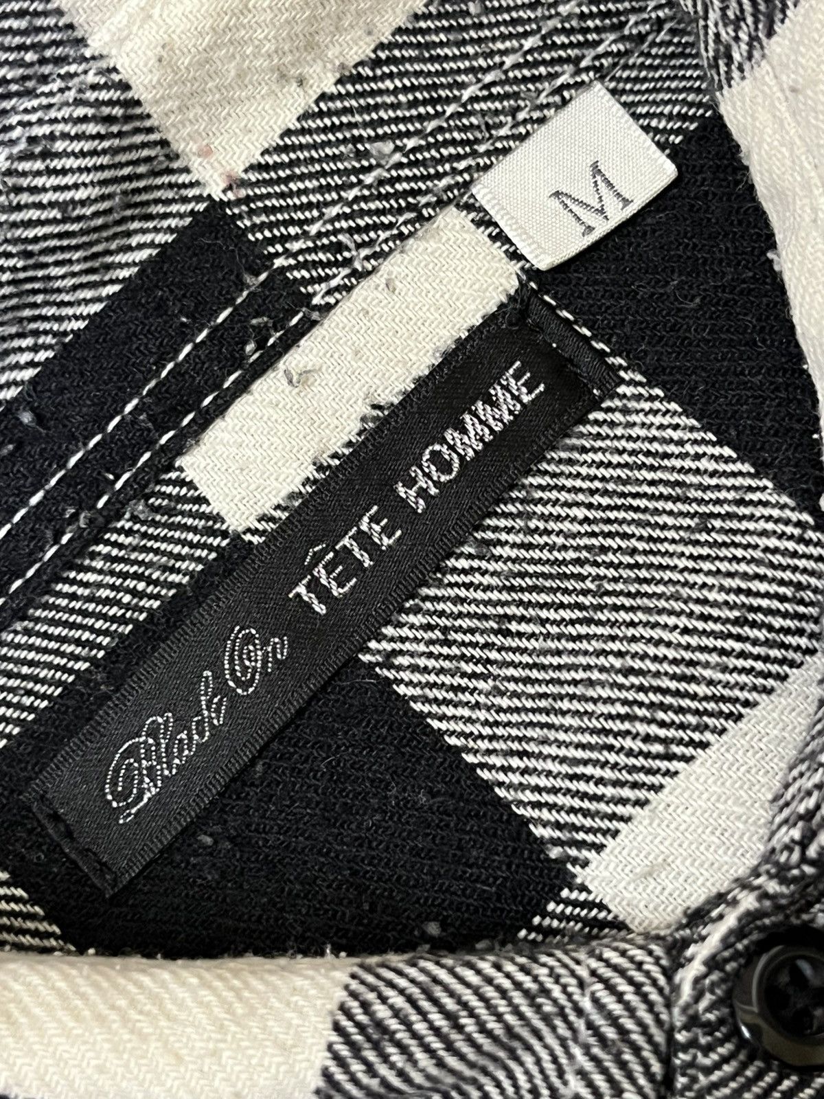 Tete Homme TETE HOMME issey miyake black on flannel button ups shirts Size US M / EU 48-50 / 2 - 11 Thumbnail