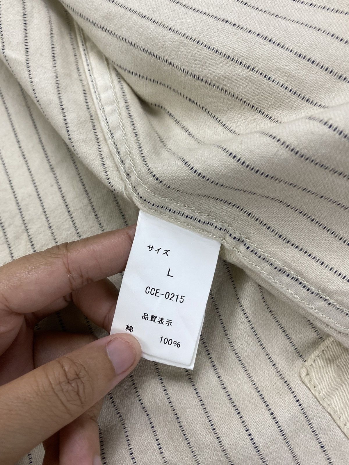 Designer × Japanese Brand × Vintage Vintage Tepo Denim Sanforized Union Made Stripe Long Jacket Size US M / EU 48-50 / 2 - 10 Thumbnail