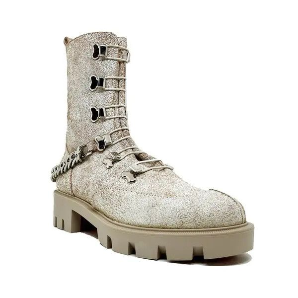 Christian Louboutin os11x0526 Horse Low Boots in Beige Size US 8 / IT 38 - 2 Thumbnail
