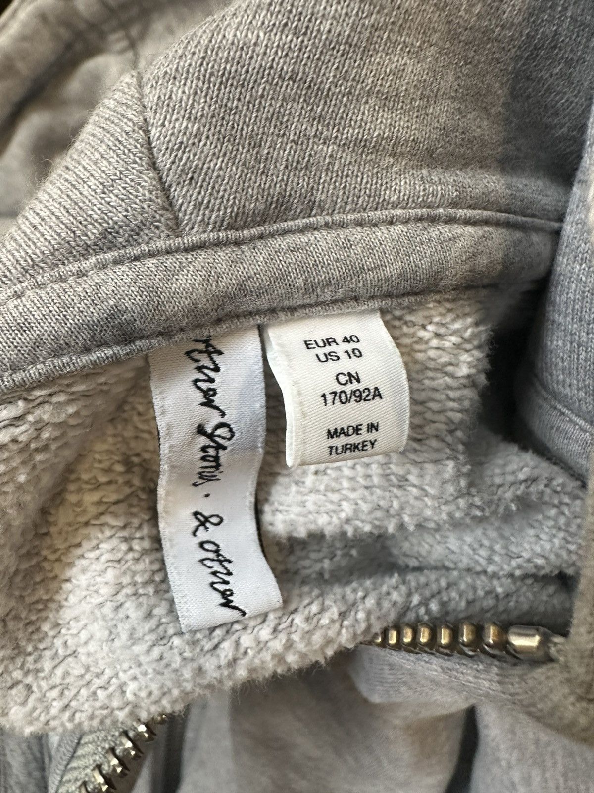 & Other Stories × Vintage & Other Stories zip up gray Hoodie Size L / US 10 / IT 46 - 3 Thumbnail