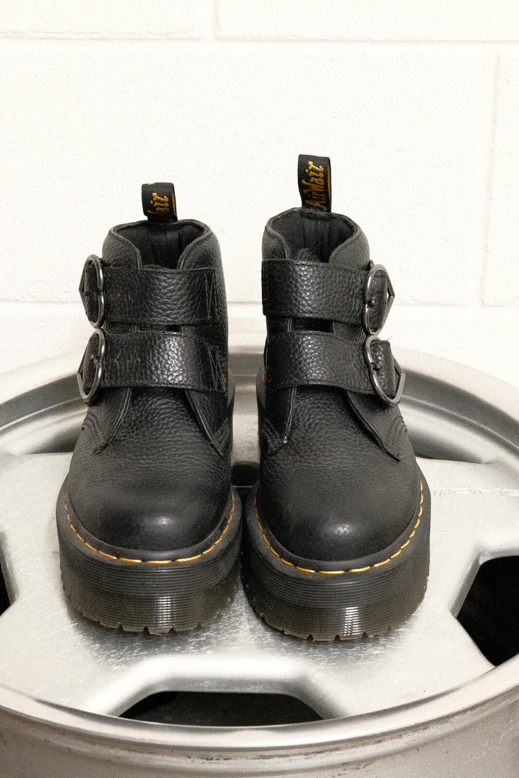Dr. Martens Dr. Martens Leather Heart Buckle Platform Ankle Boots UK 5 Size US 7.5 / IT 37.5 - 1 Thumbnail