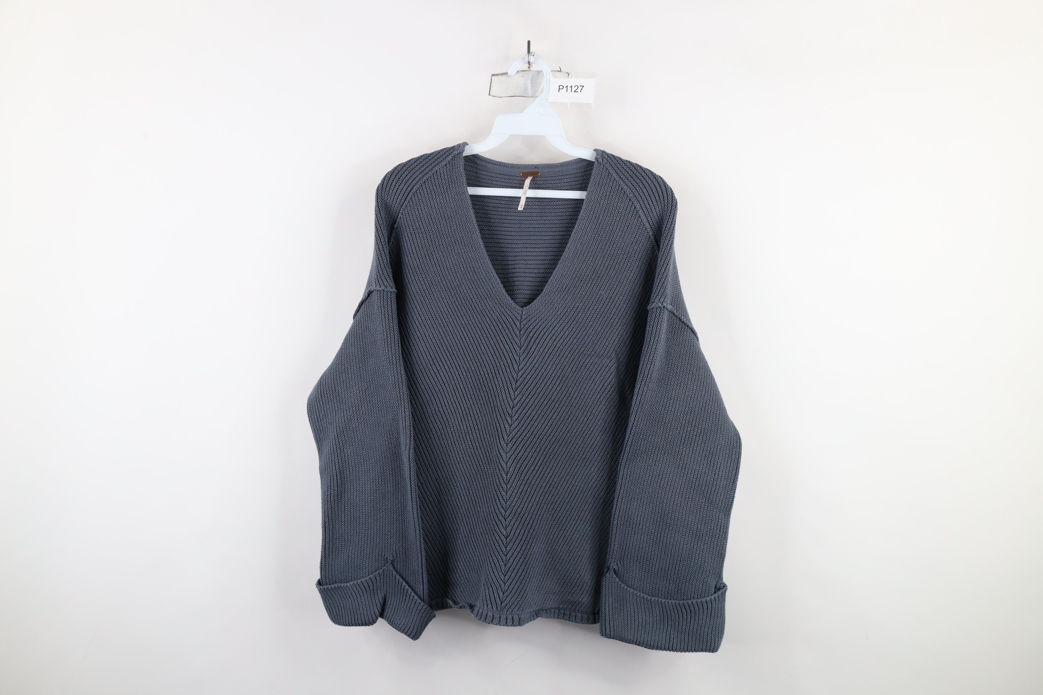 Free People × Vintage Free People Oversized Chunky Thermal Ribbed Knit Sweater Size M / US 6-8 / IT 42-44 - 1 Thumbnail