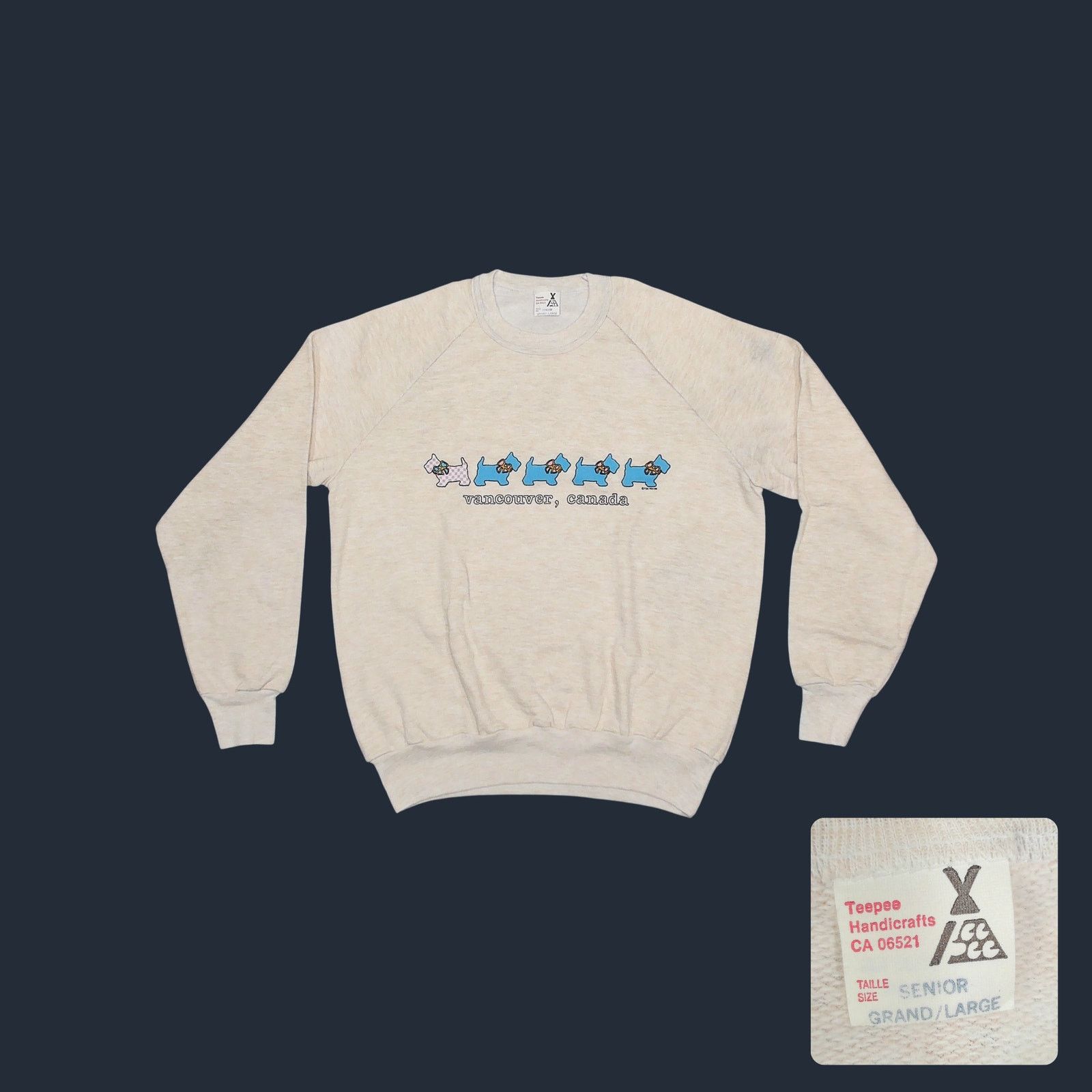 Vintage Vintage 1986 Teepee Vancouver Boxy Raglan Sweatshirt Size L / US 10 / IT 46 - 1 Thumbnail