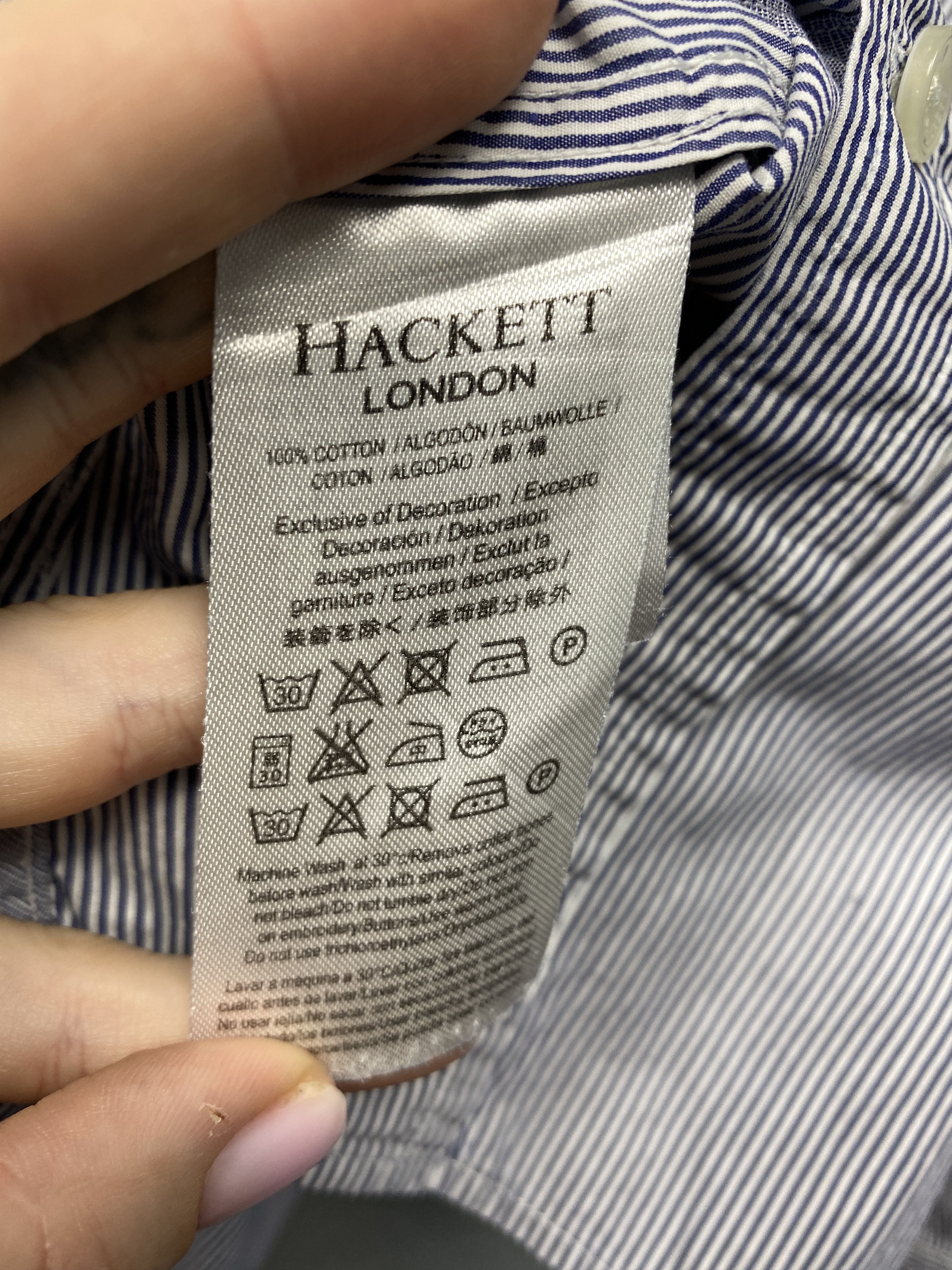 Hackett Hackett Vintage Mens Striped Long Sleeve Shirt Size US XL / EU 56 / 4 - 4 Thumbnail