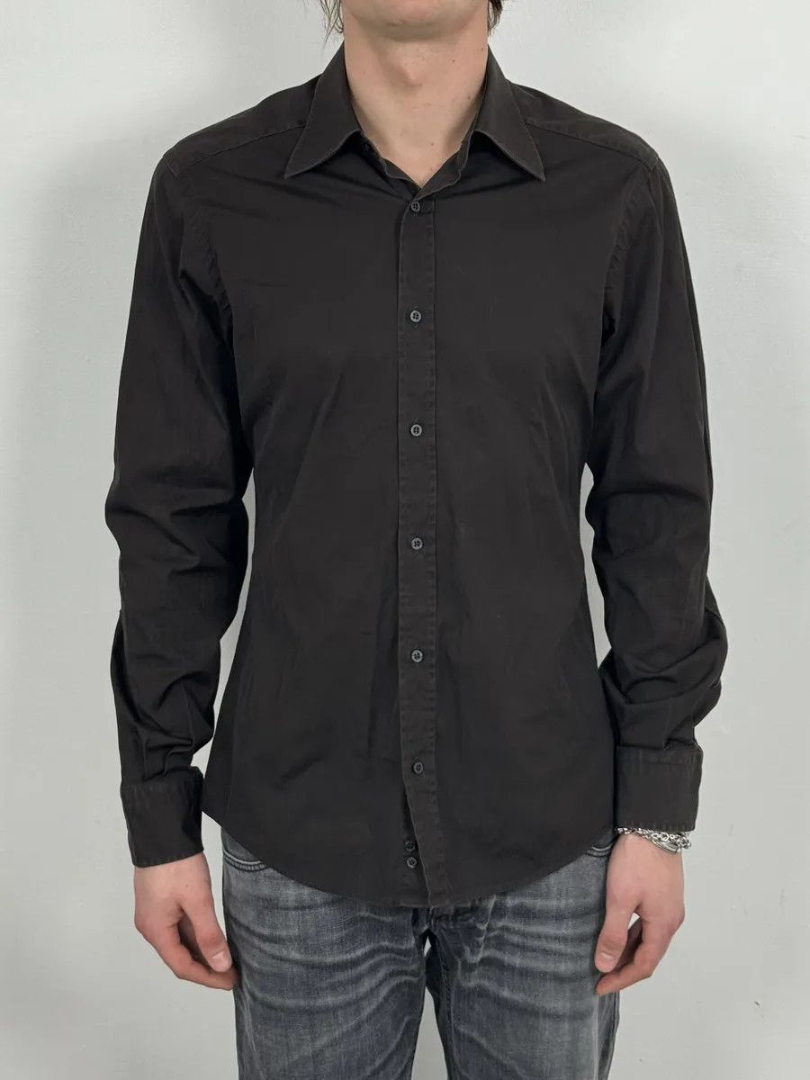 Gucci 2000s Gucci Brown Minimalist Italian Shirt Size US M / EU 48-50 / 2 - 2 Thumbnail