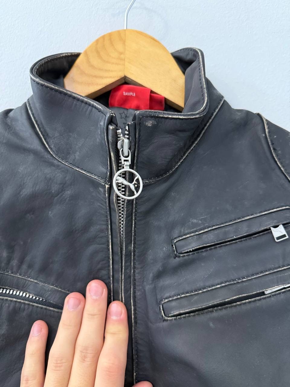 Puma RARE Archival x Puma Black Leather Jacket 500cc Motorcycle Size S / US 4 / IT 40 - 9 Thumbnail