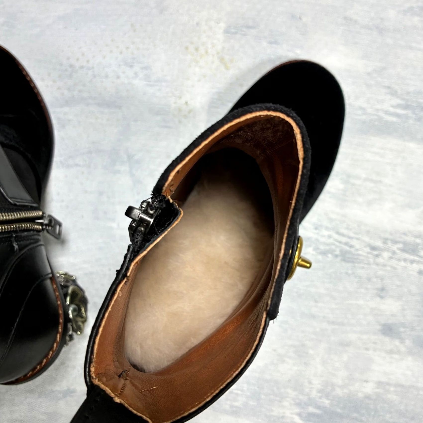 Coach Coach Black Leather Suede Women's Bootie Block Heel 5 Size US 9 / IT 39 - 7 Thumbnail