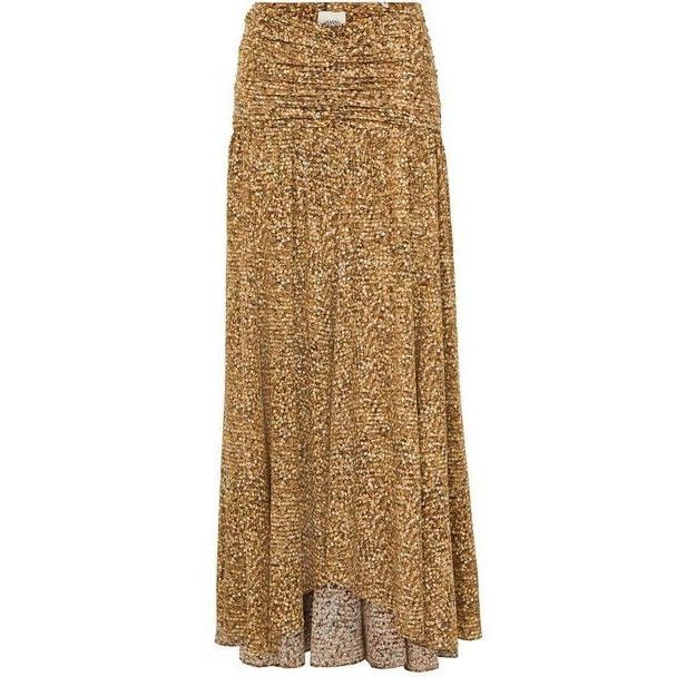 ISABEL MARANT Syana Sequin Gold Yellow Silk Long Skirt New &