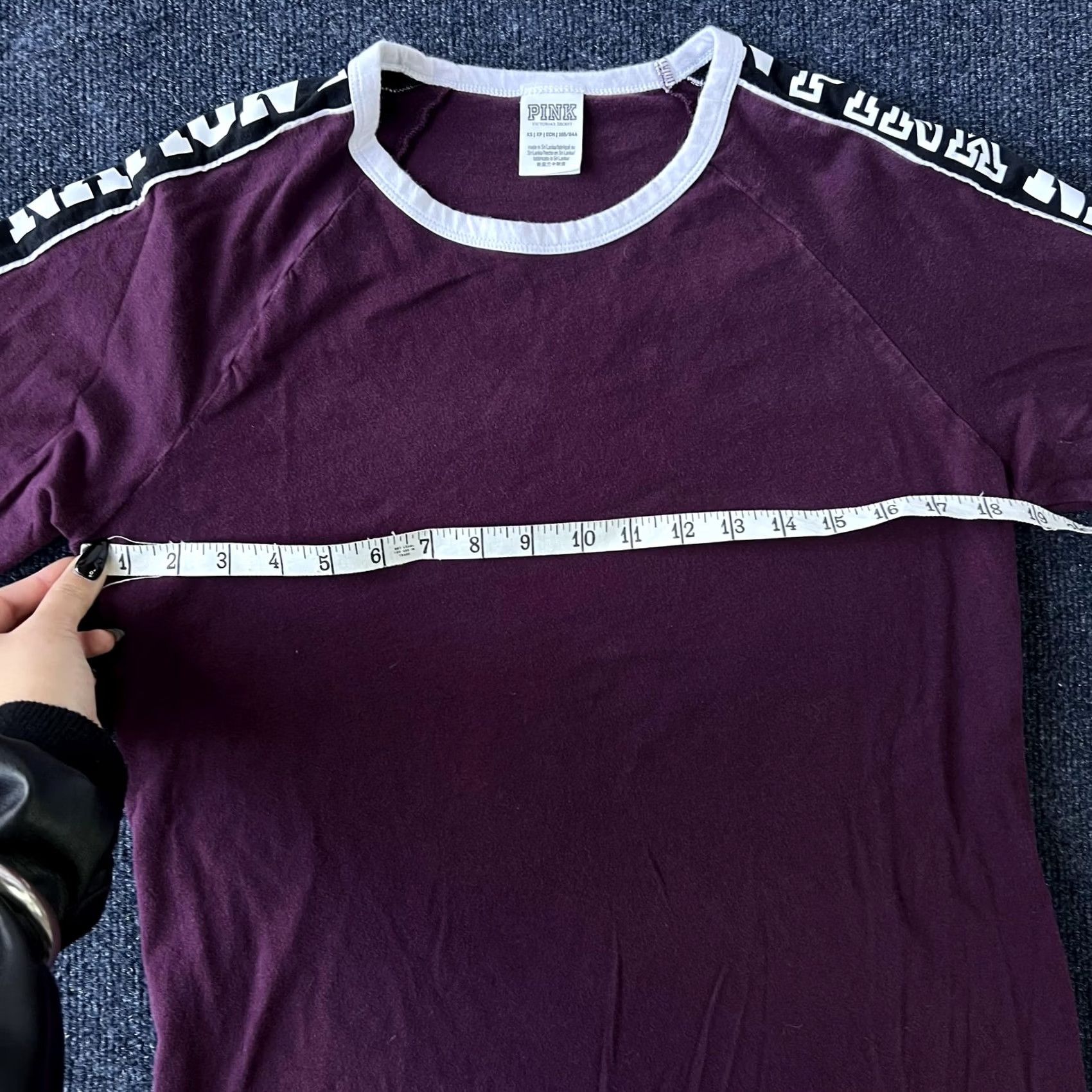 Pinko VINTAGE PINK Victoria's Secret Shirt Womens XS Purple Long Sleeve Raglan PINK Nation Size XS / US 0-2 / IT 36-38 - 5 Thumbnail
